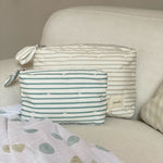 On The Go Mini Pouch - Stripes Away Pebble Grey