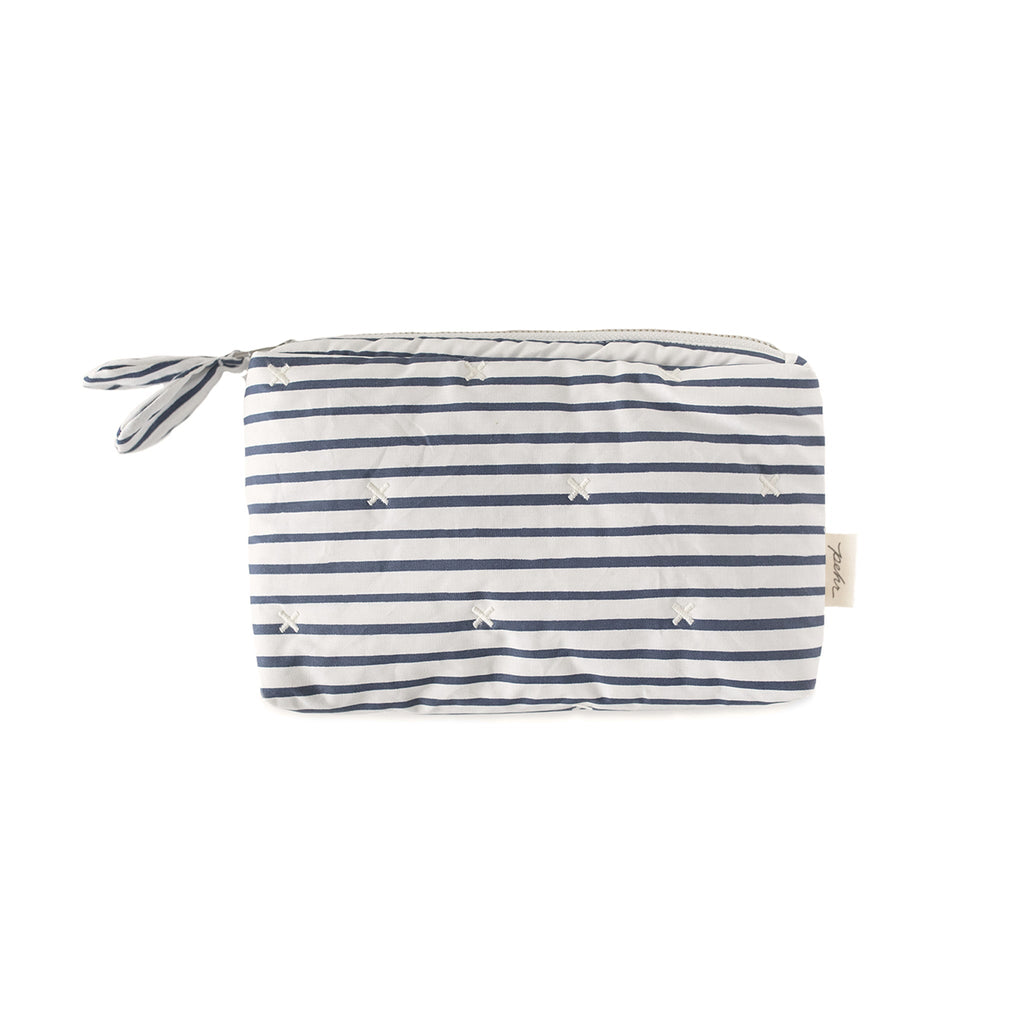 on the go mini pouch stripes away ink blue in blues pattern