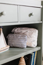 on the go mini pouch stripes away ink blue