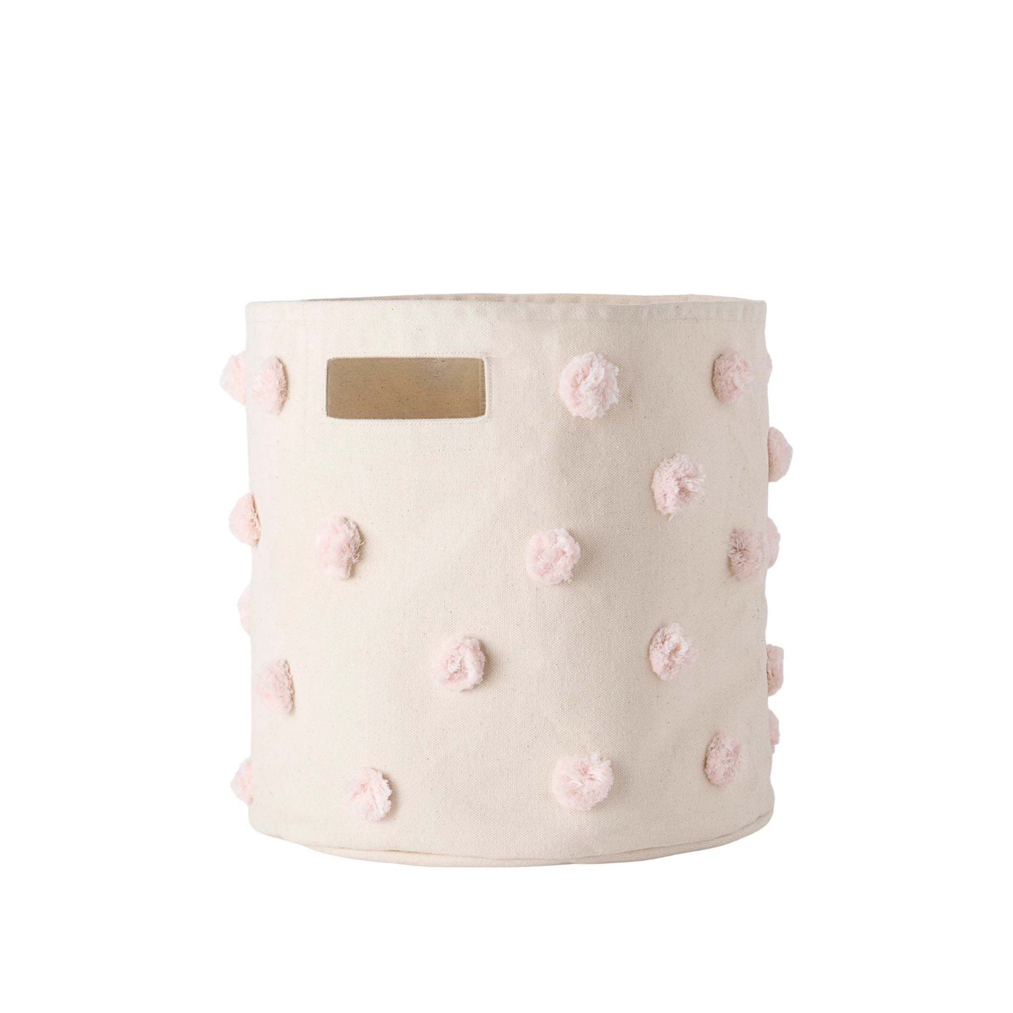 pom basket bin blush in pinks pattern