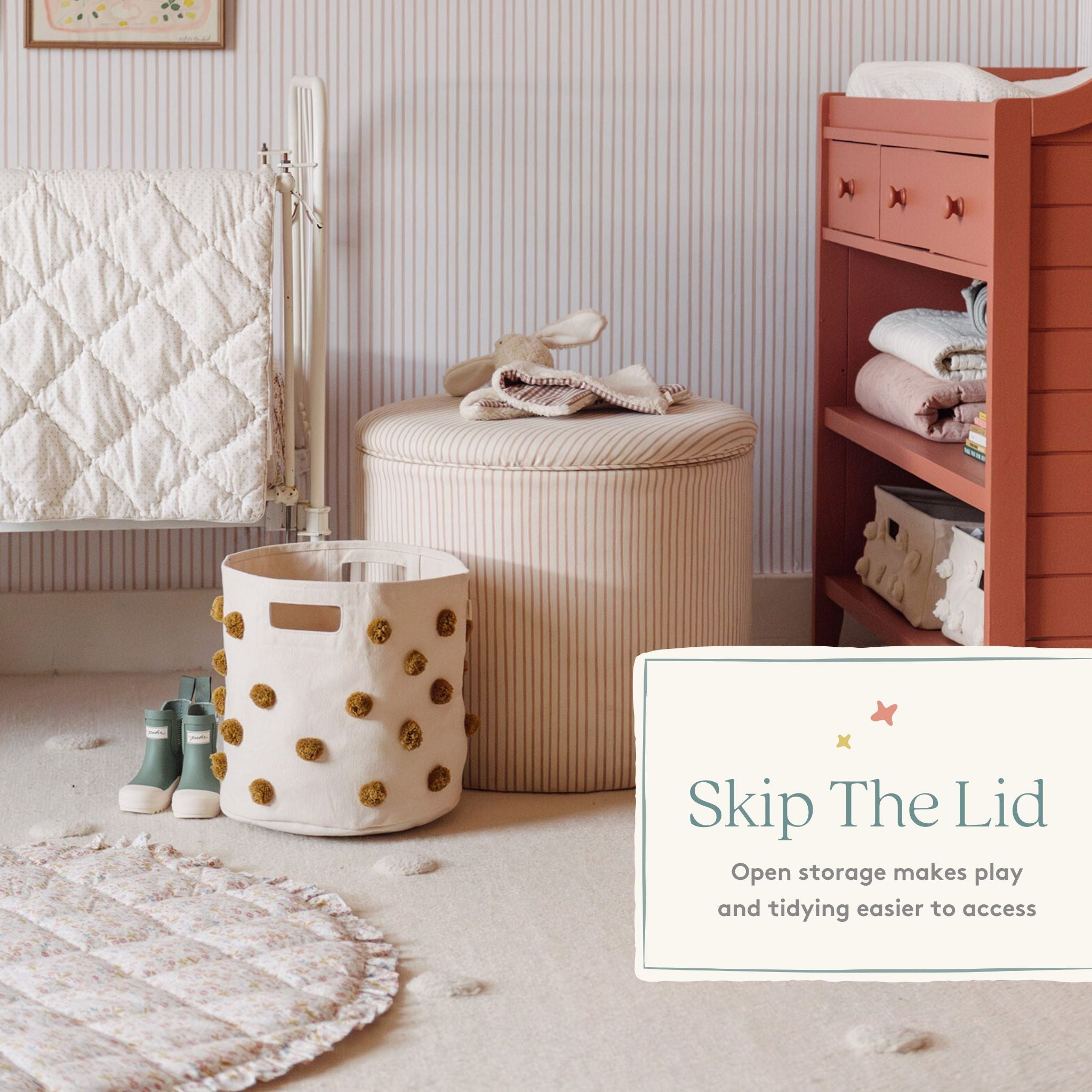 Pom Pom Basket - Bin - Blush