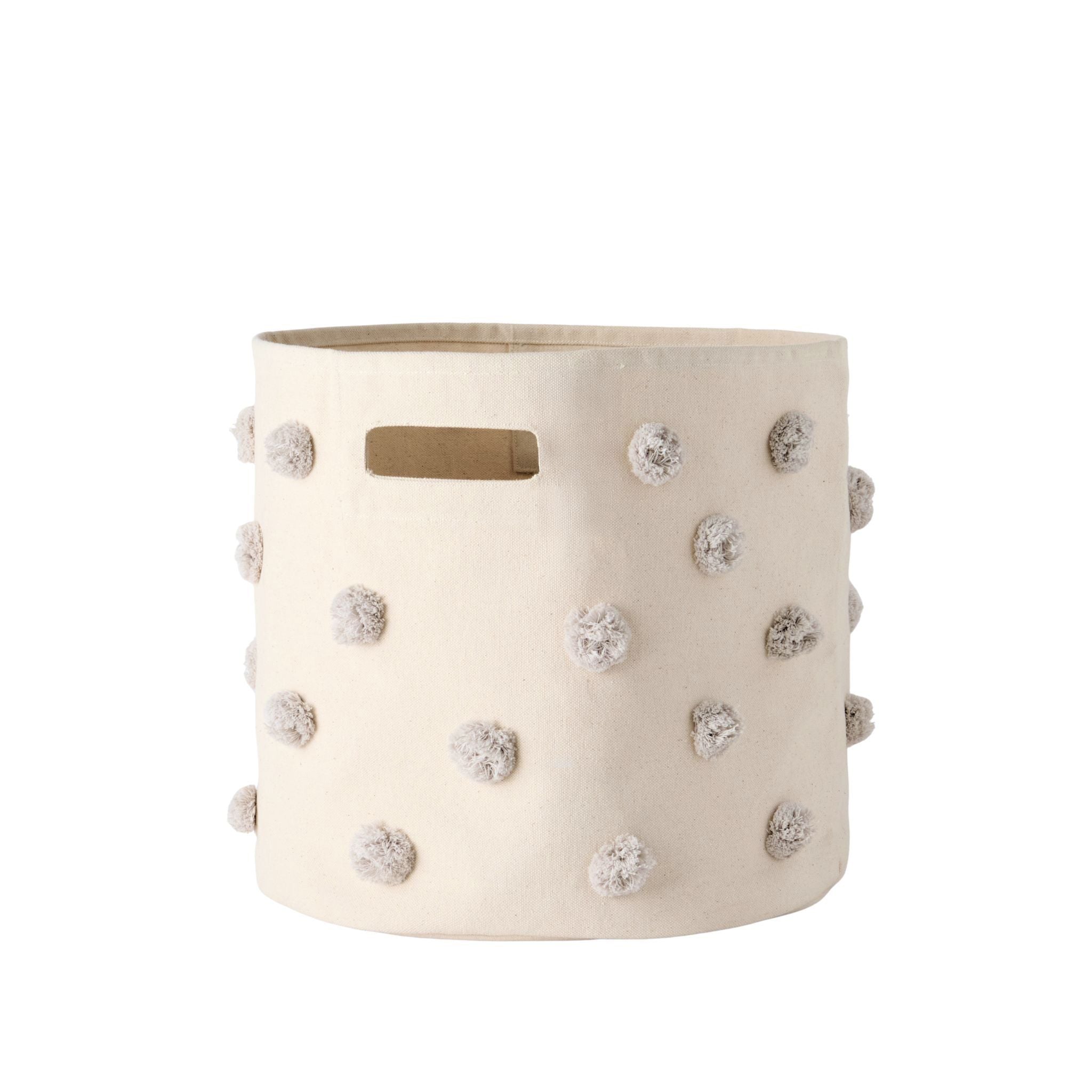 pom basket bin grey in neutrals pattern