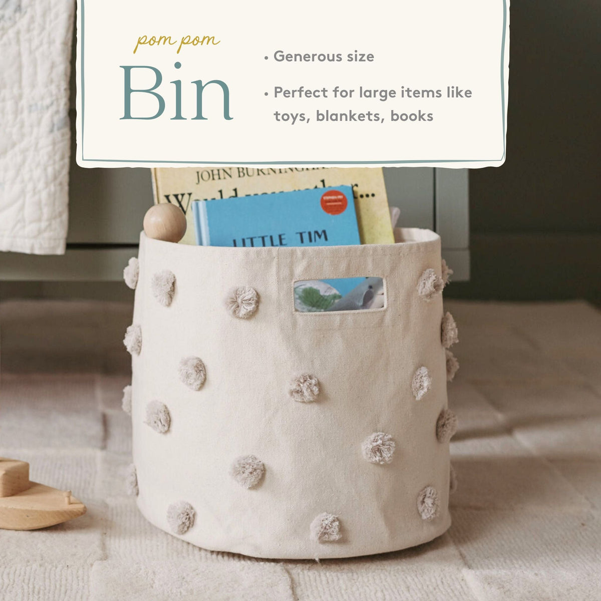 pom basket bin grey