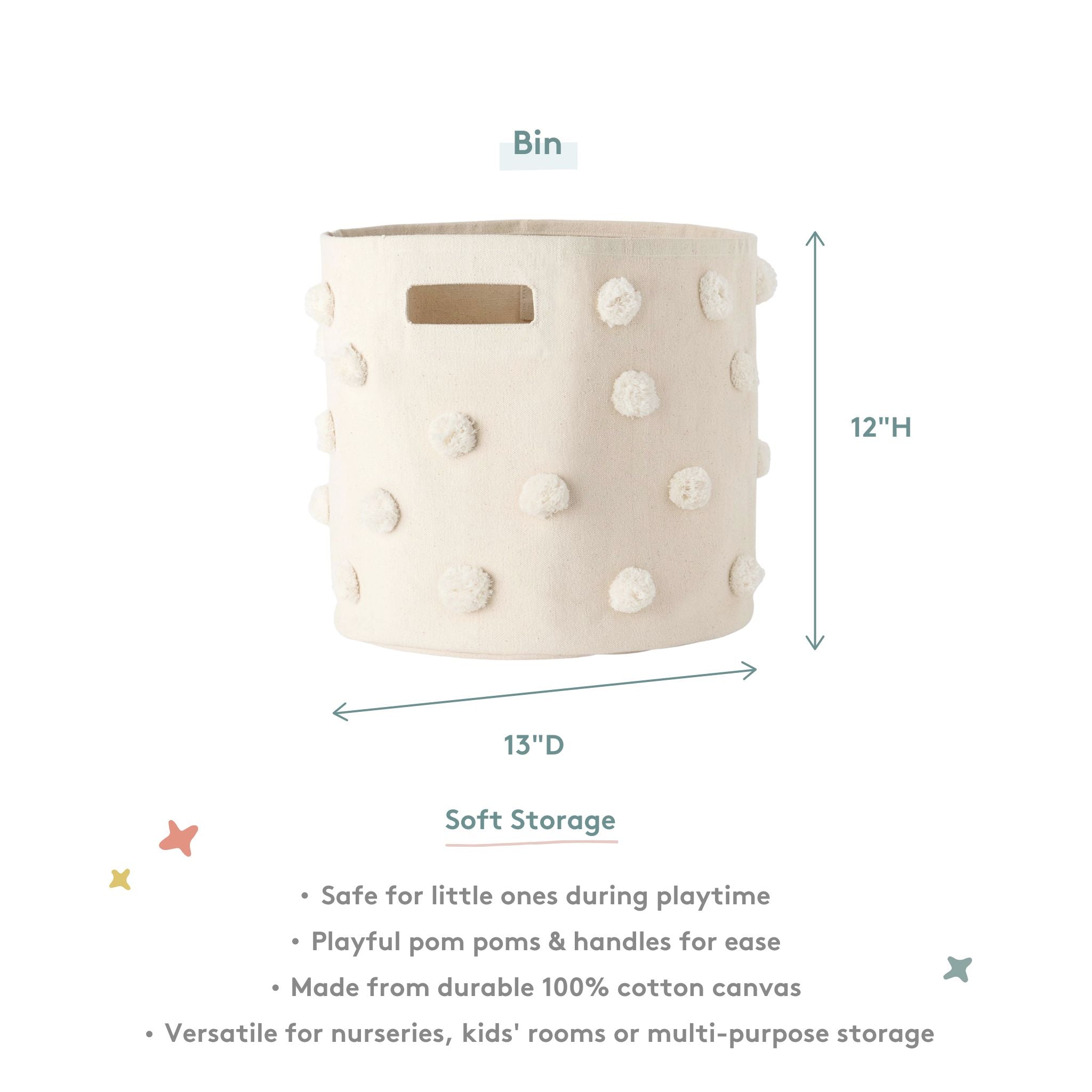 Pom Pom Basket - Bin - Natural