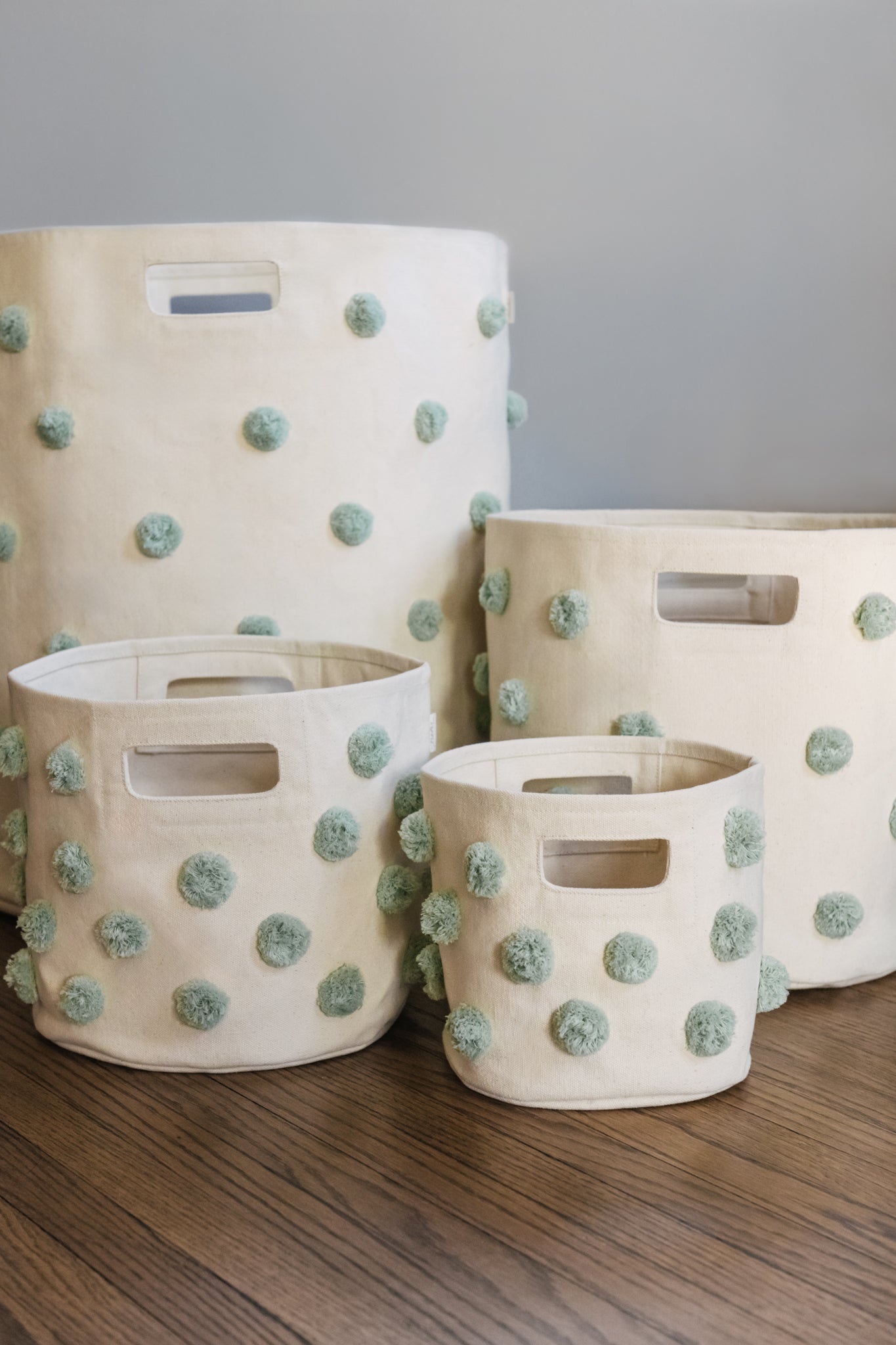 Pom Pom Basket - Bin - Sea