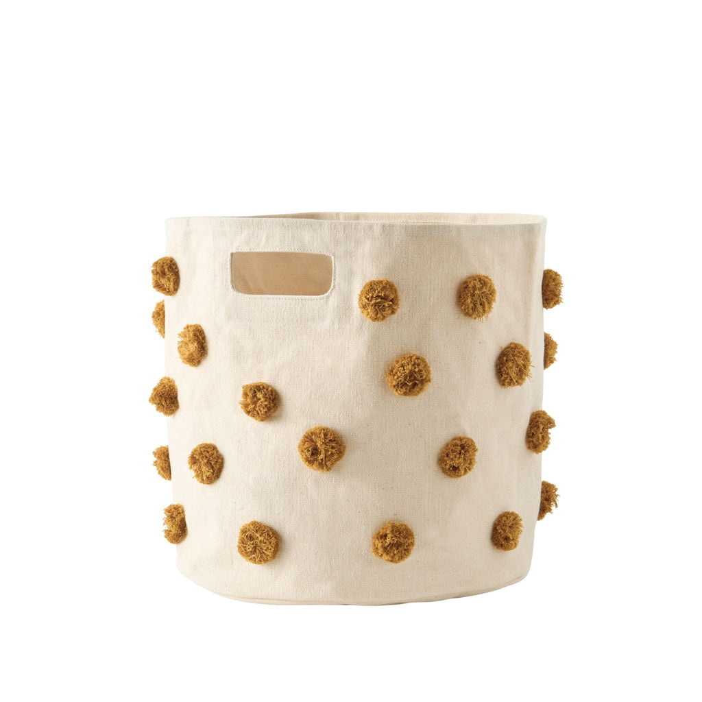 pom basket bin dijon in yellows pattern