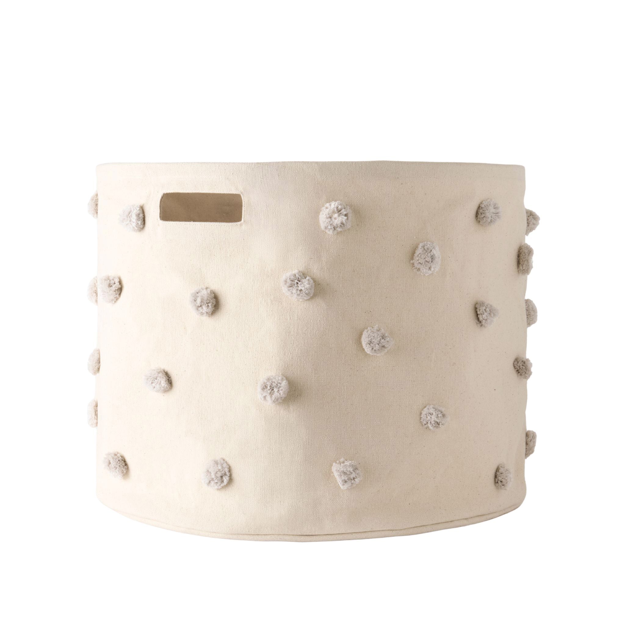 pom basket drum grey in neutrals pattern