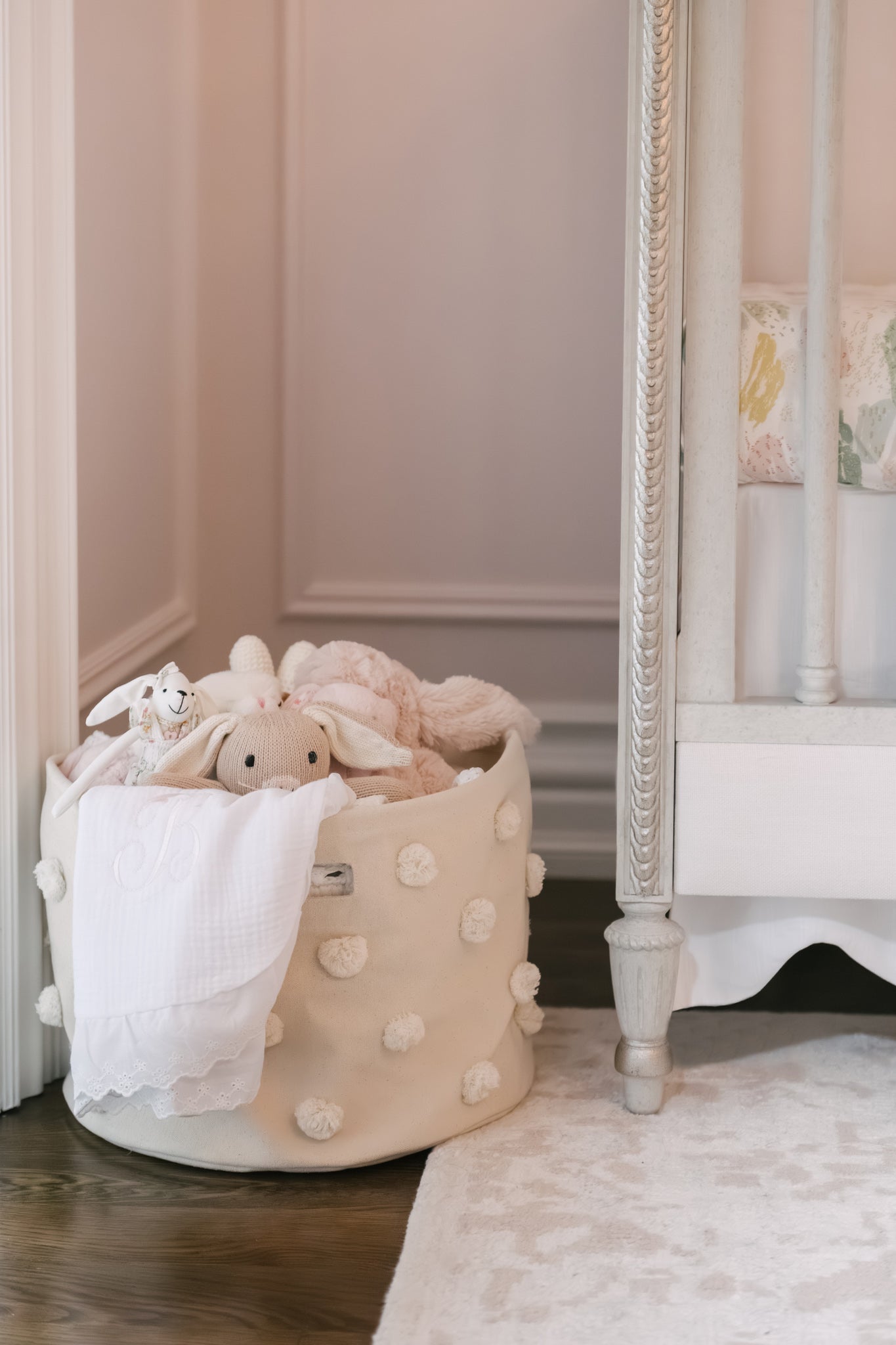 Pom Pom Basket - Drum - Natural