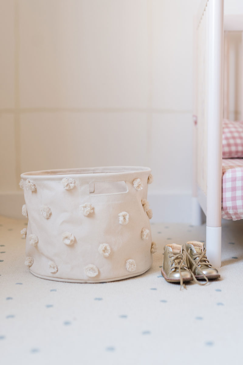 Pom Pom Basket - Drum - Natural