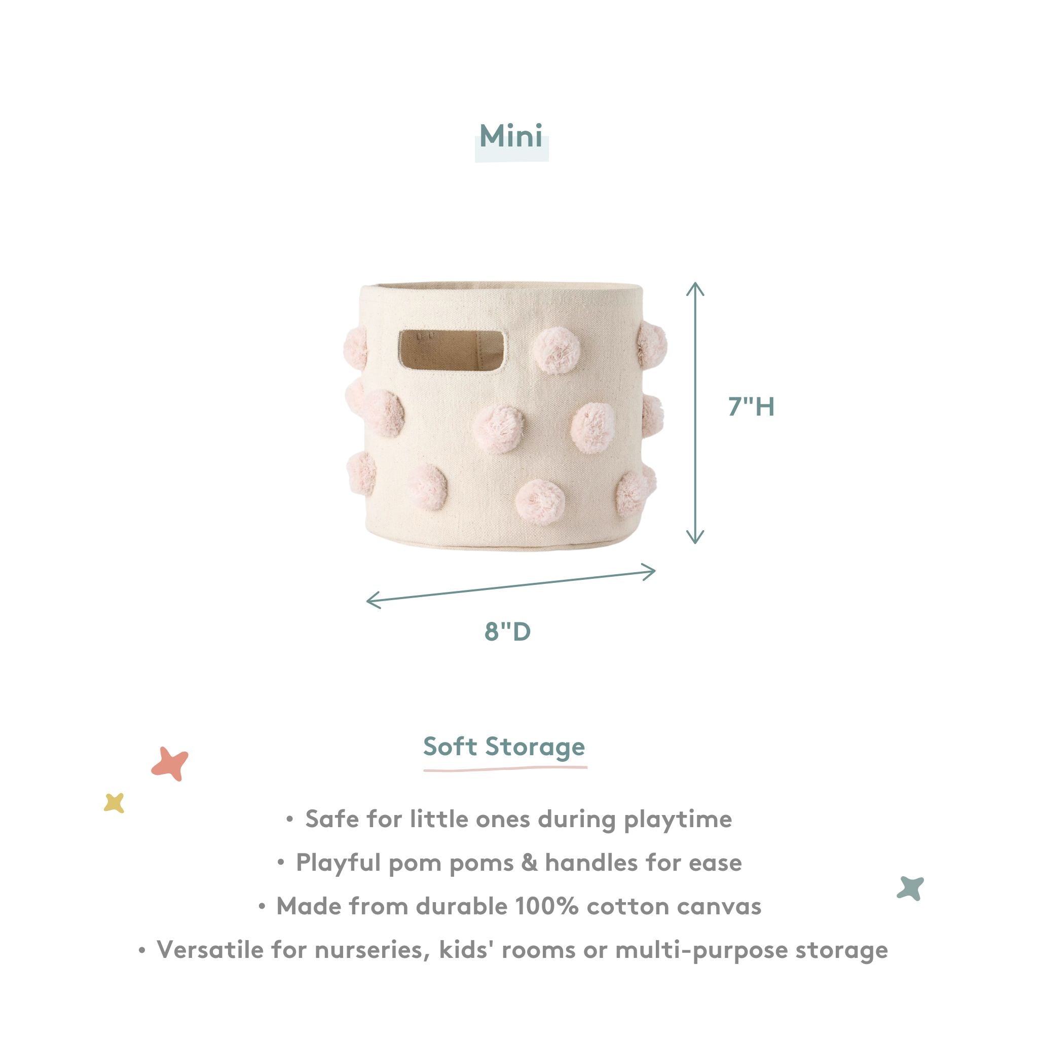 Pom Pom Basket - Mini - Blush