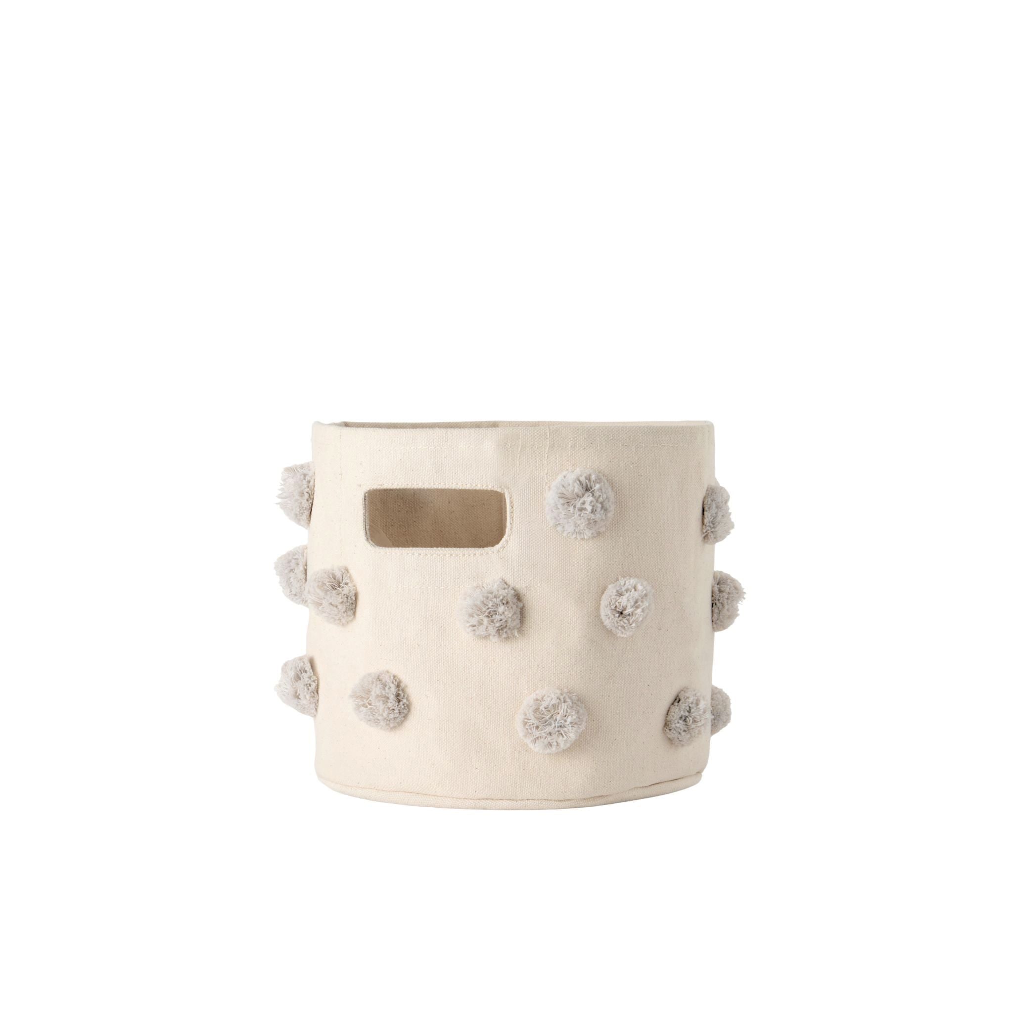 pom basket mini grey in neutrals pattern