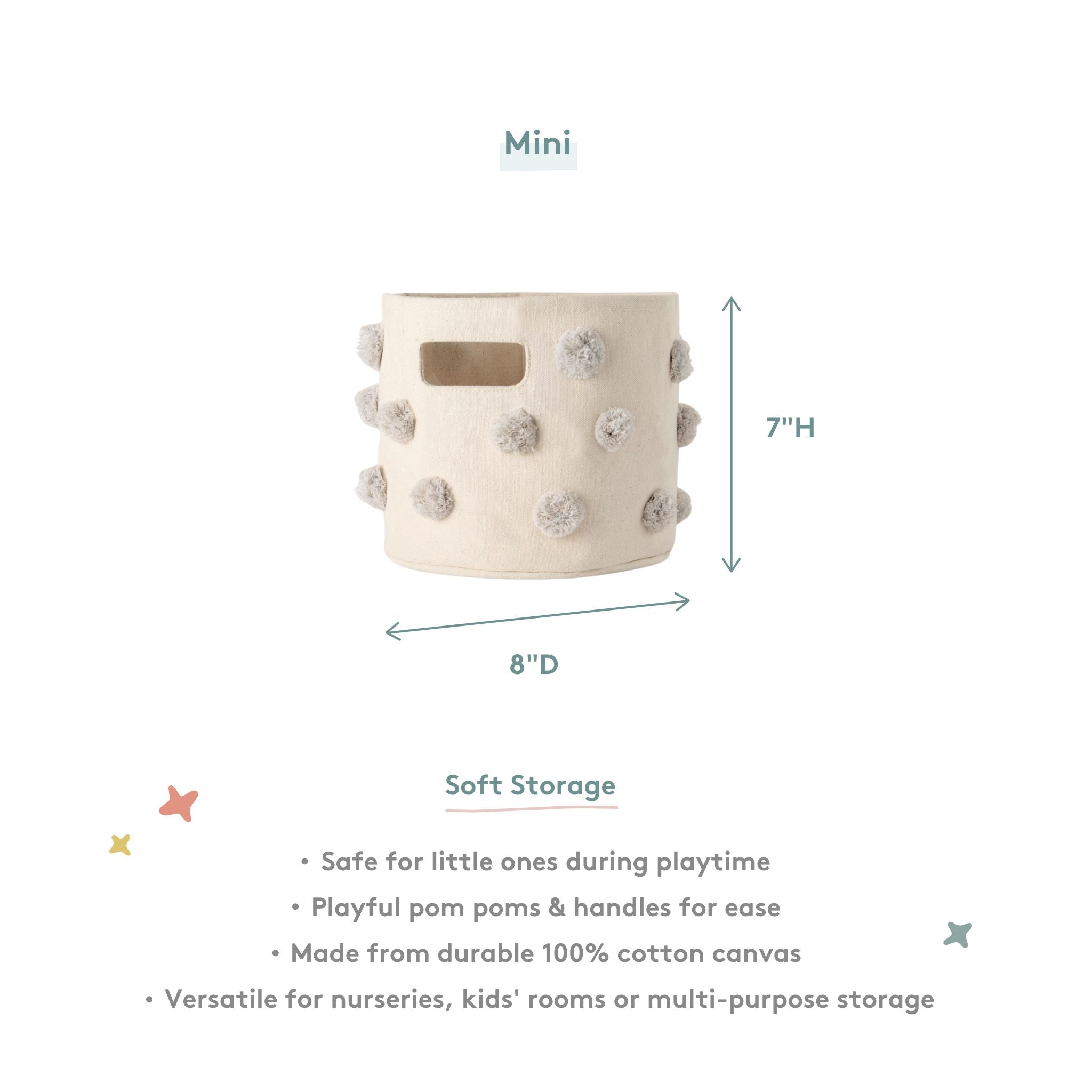 Pom Pom Basket - Mini - Grey