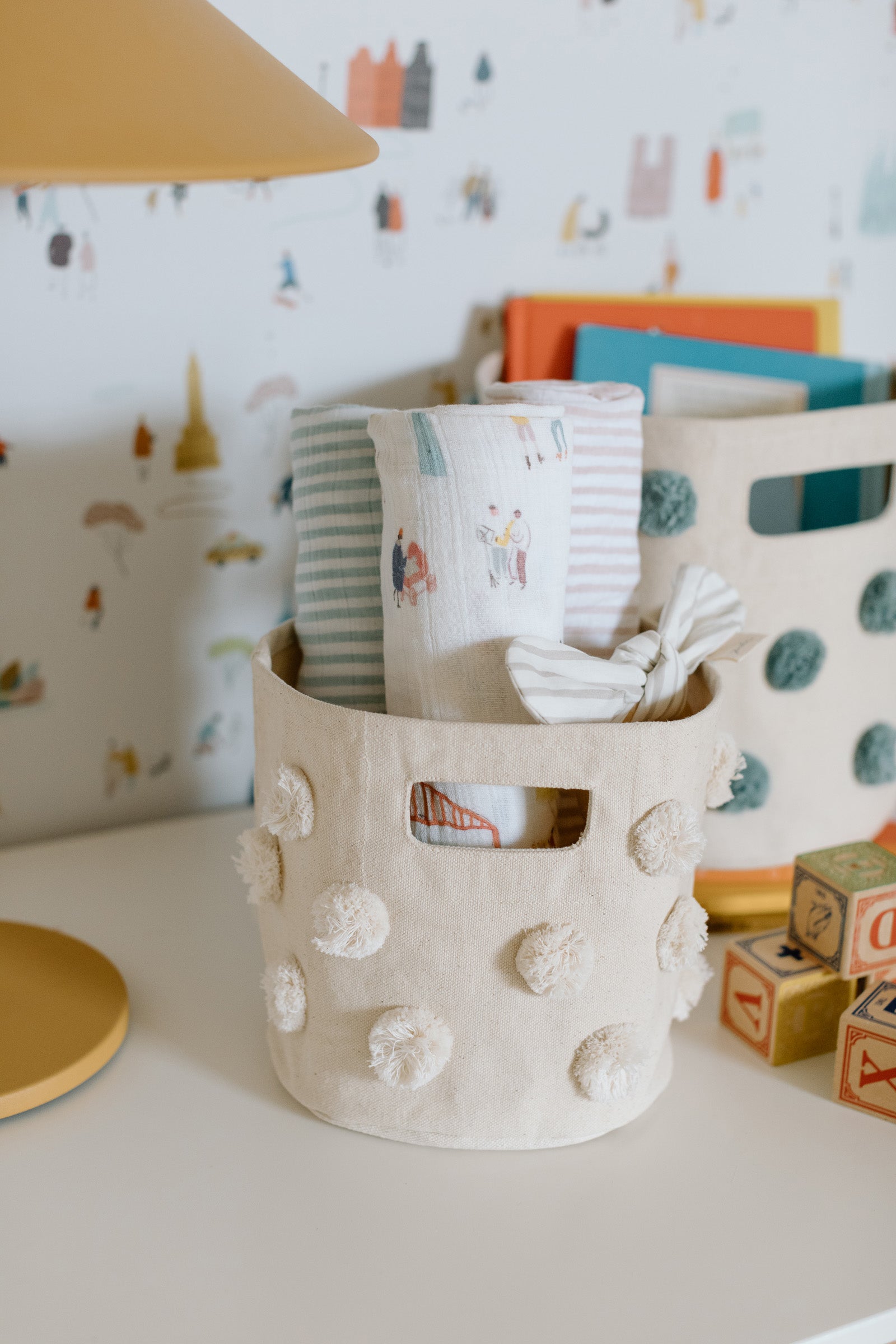 Pom Pom Basket - Mini - Natural