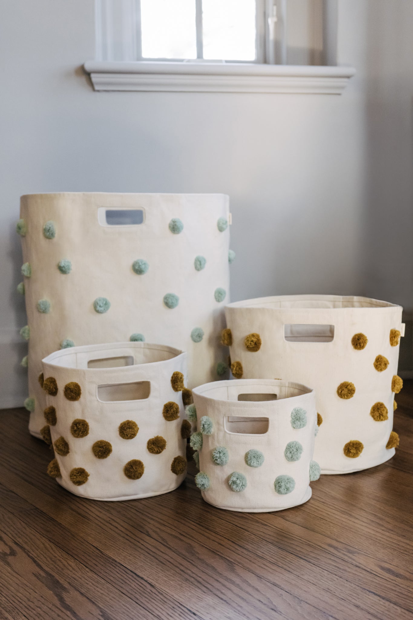 Pom Pom Basket - Mini - Sea