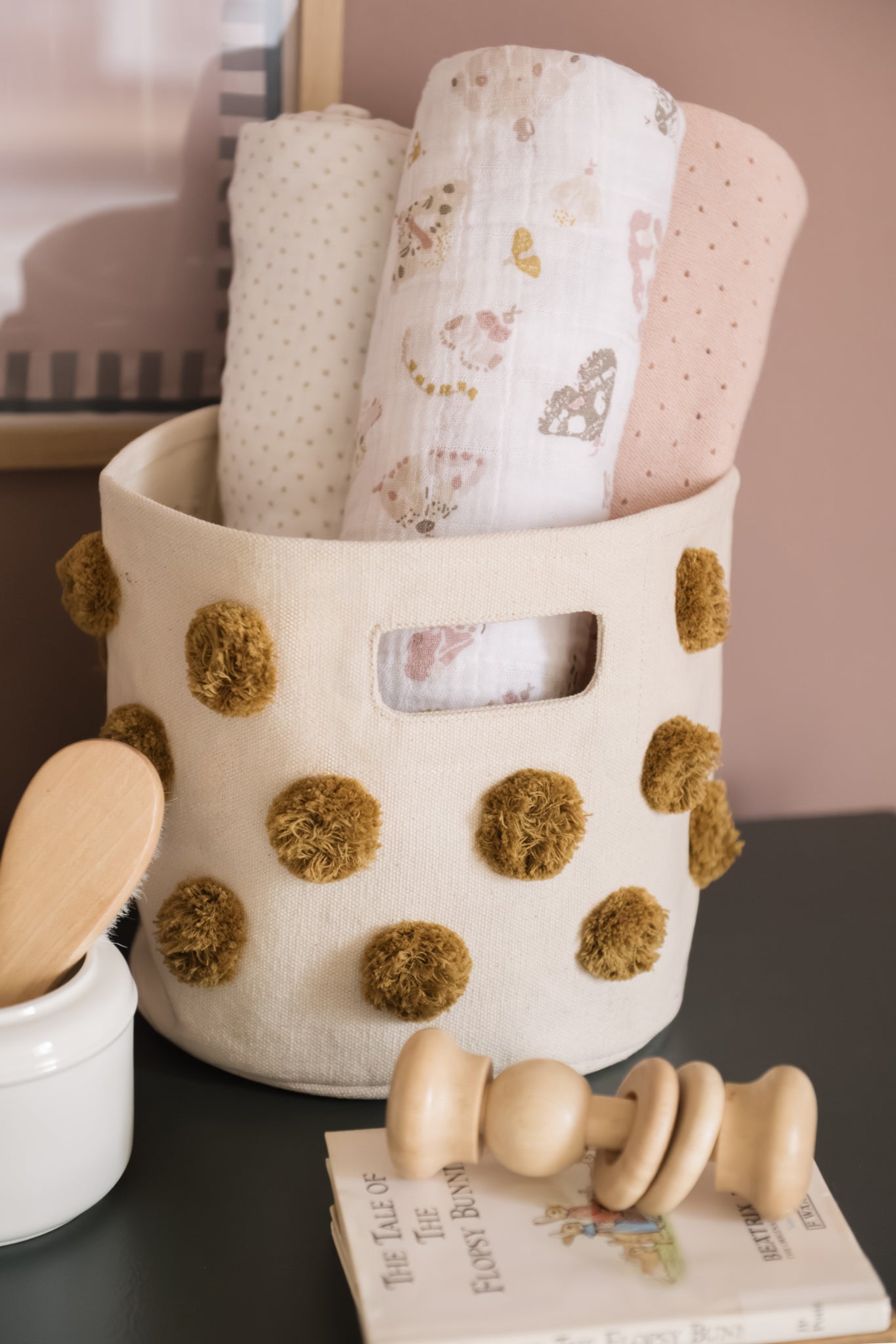 Pom Pom Basket - Mini - Dijon