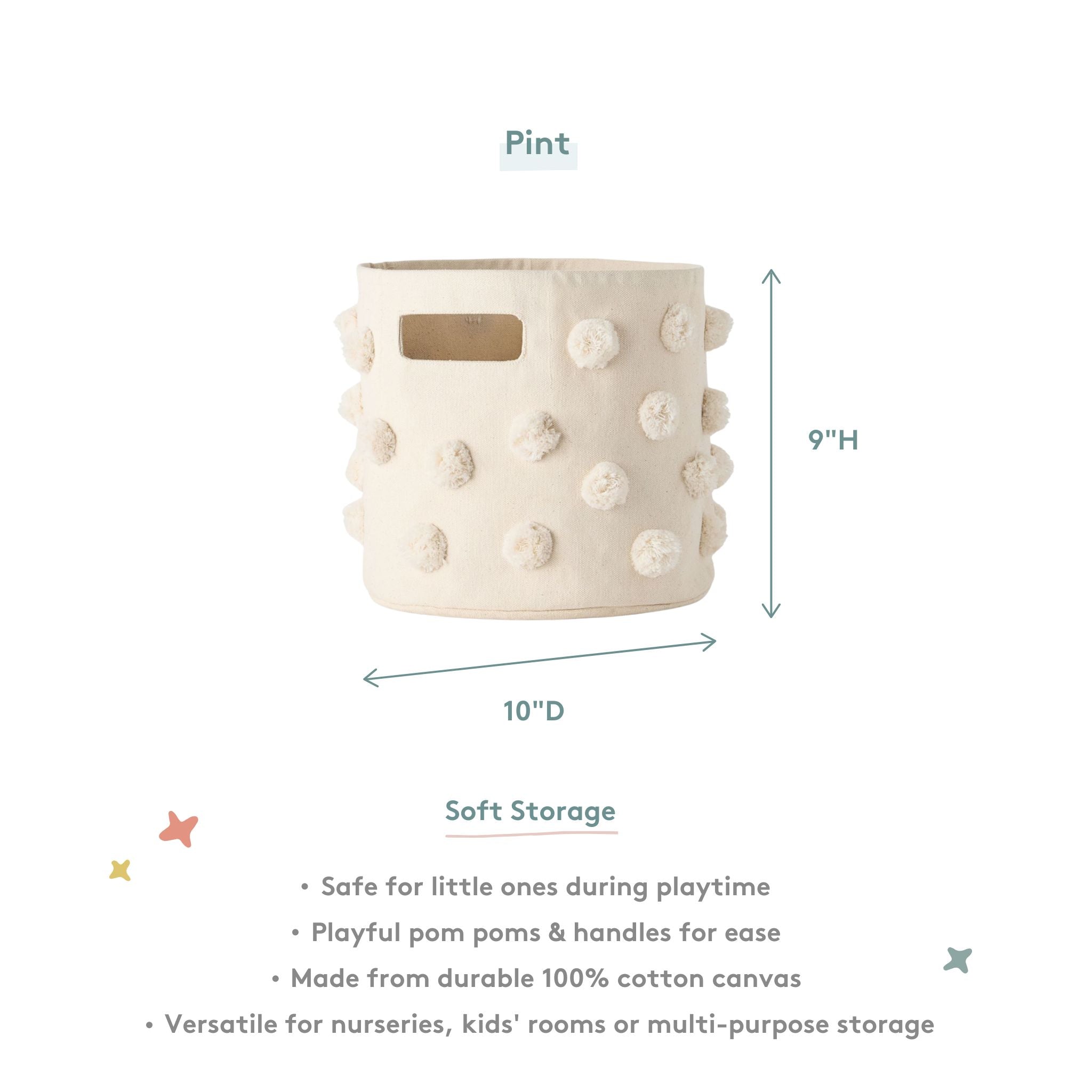 Pom Pom Basket - Pint - Natural