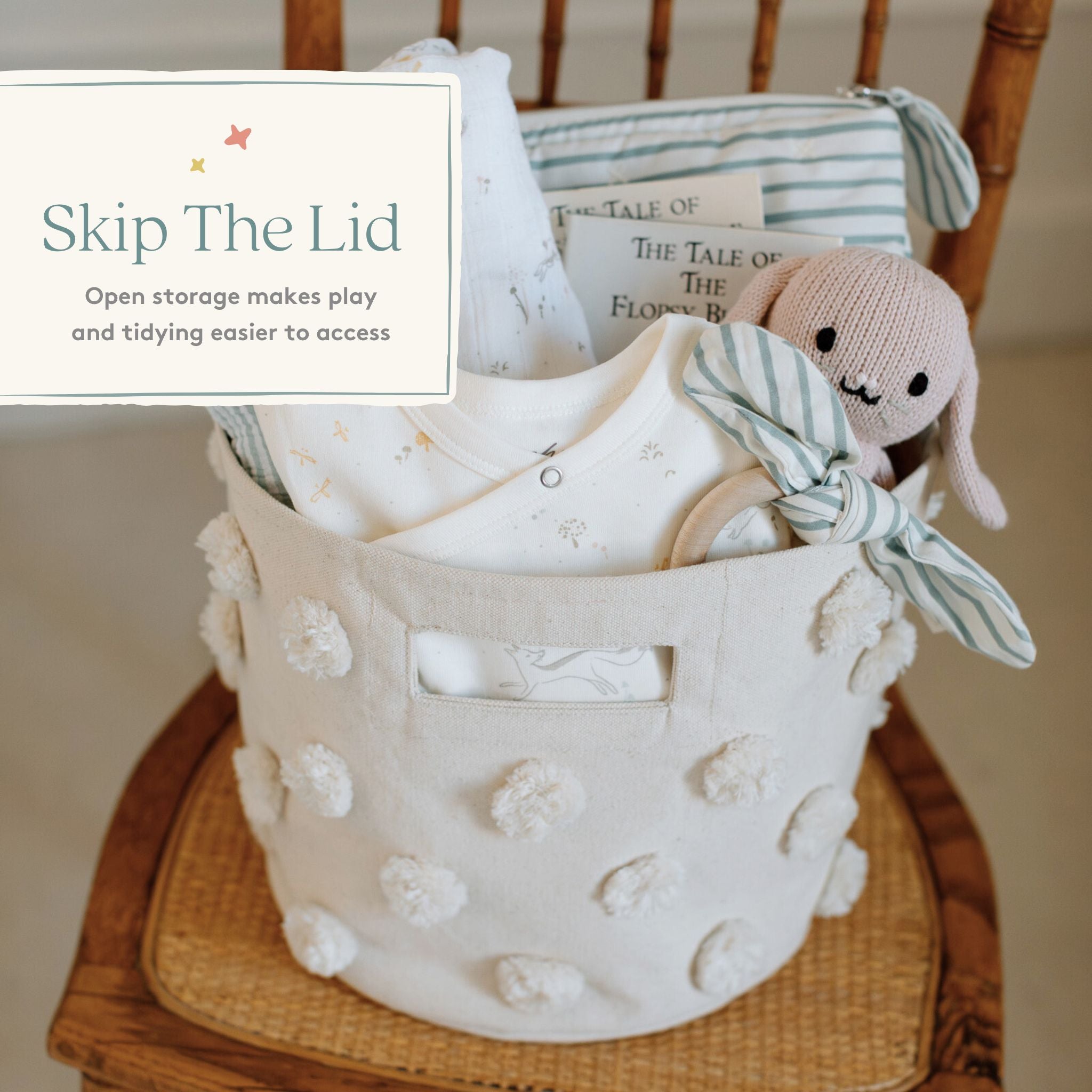 Pom Pom Basket - Pint - Natural