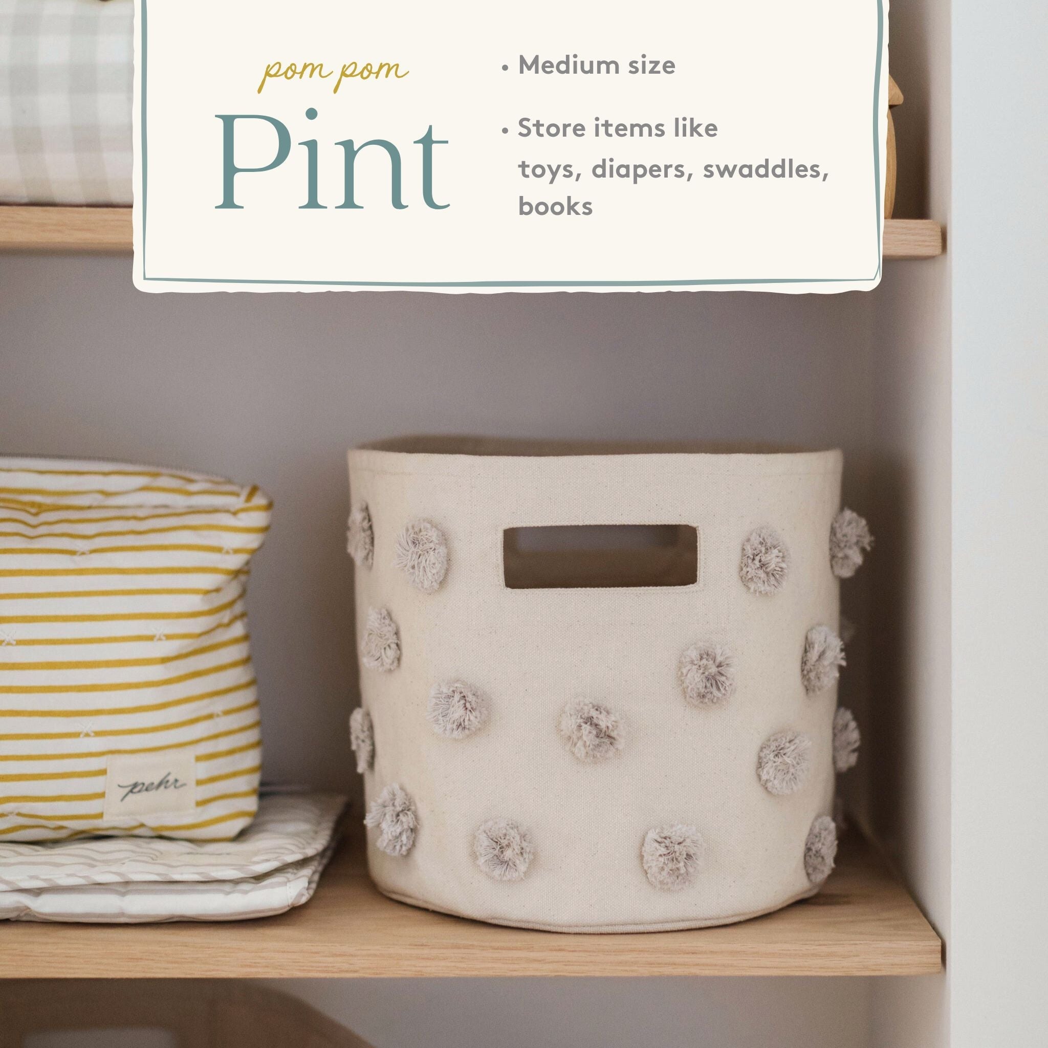 pom basket pint grey