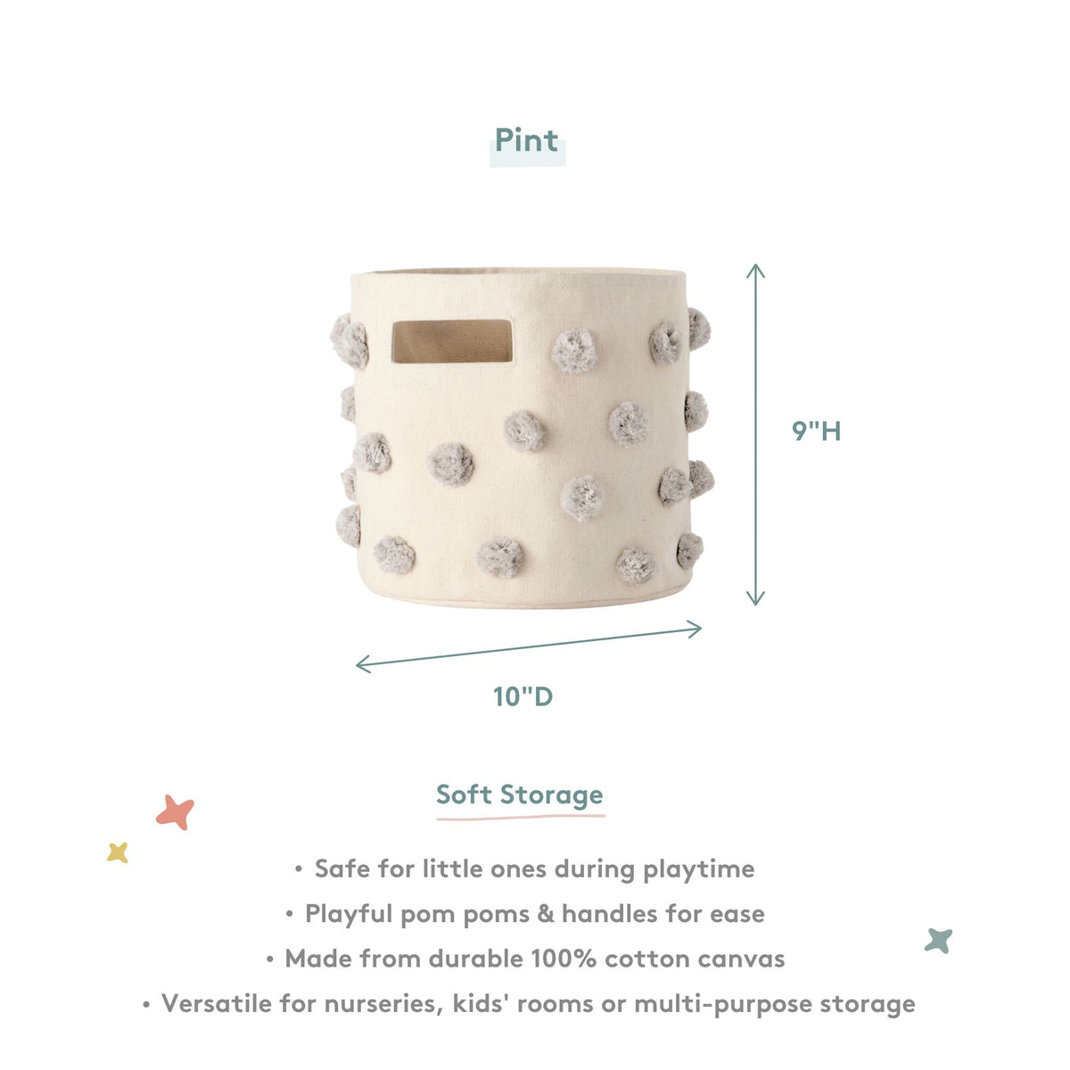 pom basket pint grey