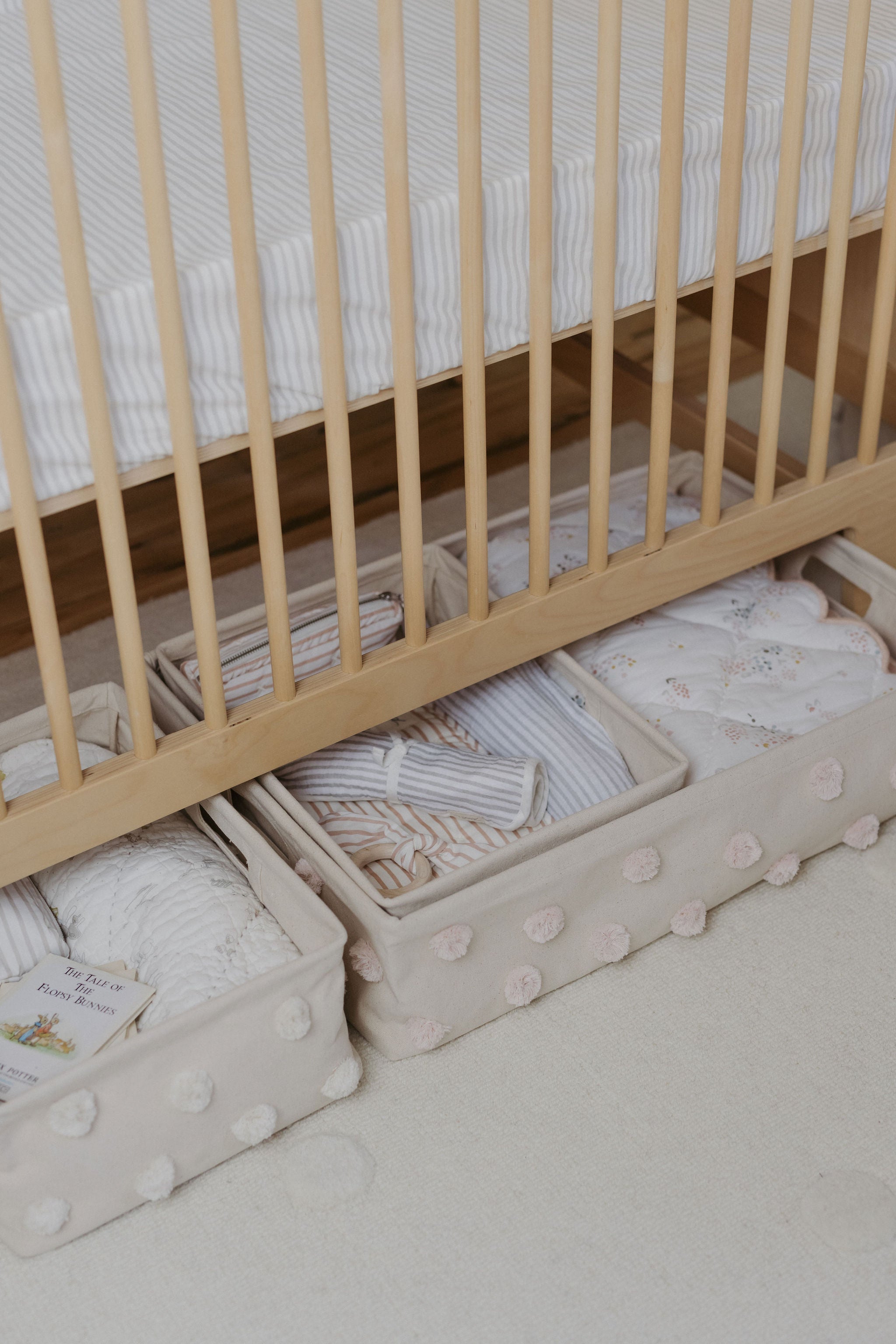 Pom Pom Basket-Hideaway - Blush