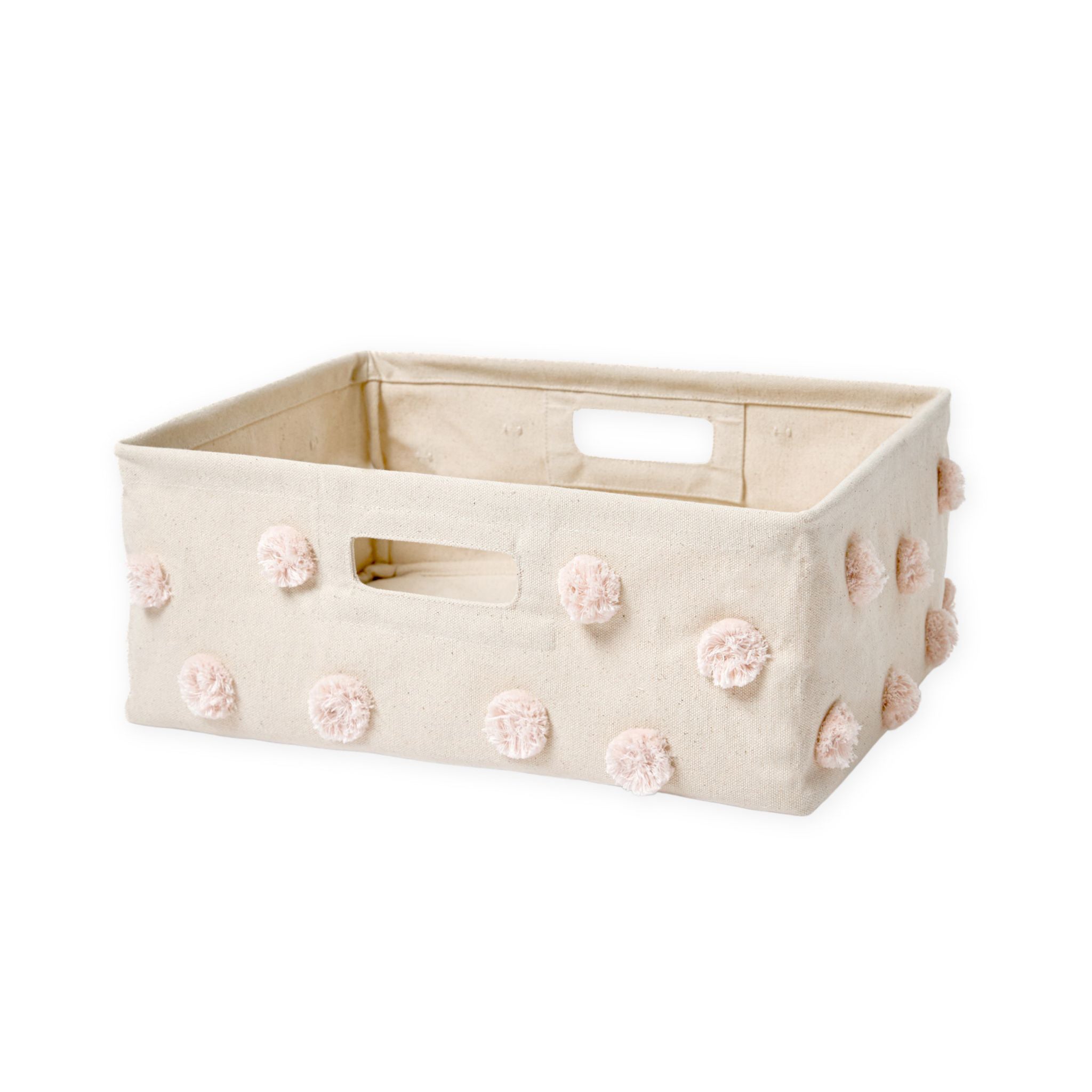 pom basket hideaway blush in pinks pattern