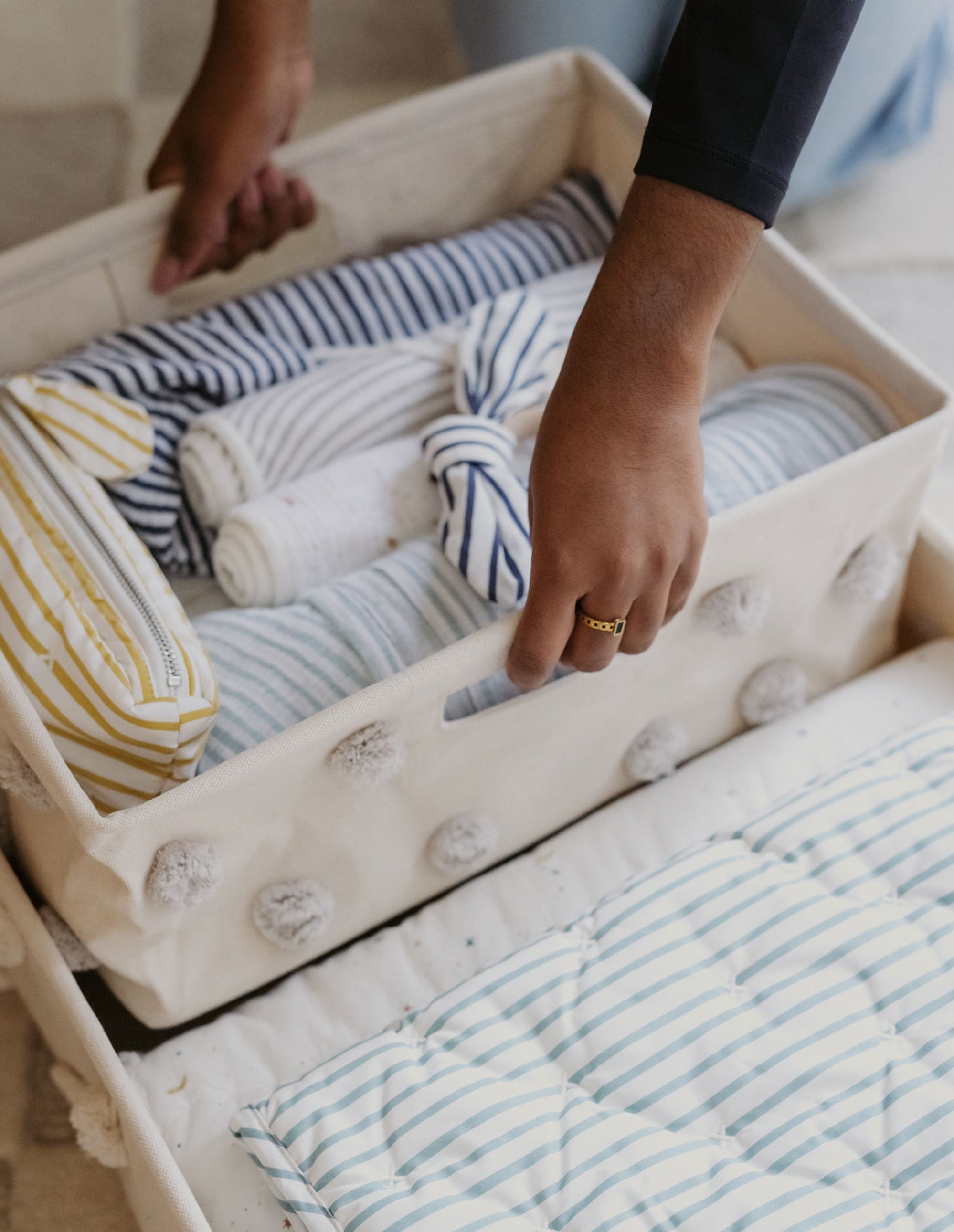 Pom Pom Basket-Hideaway - Grey