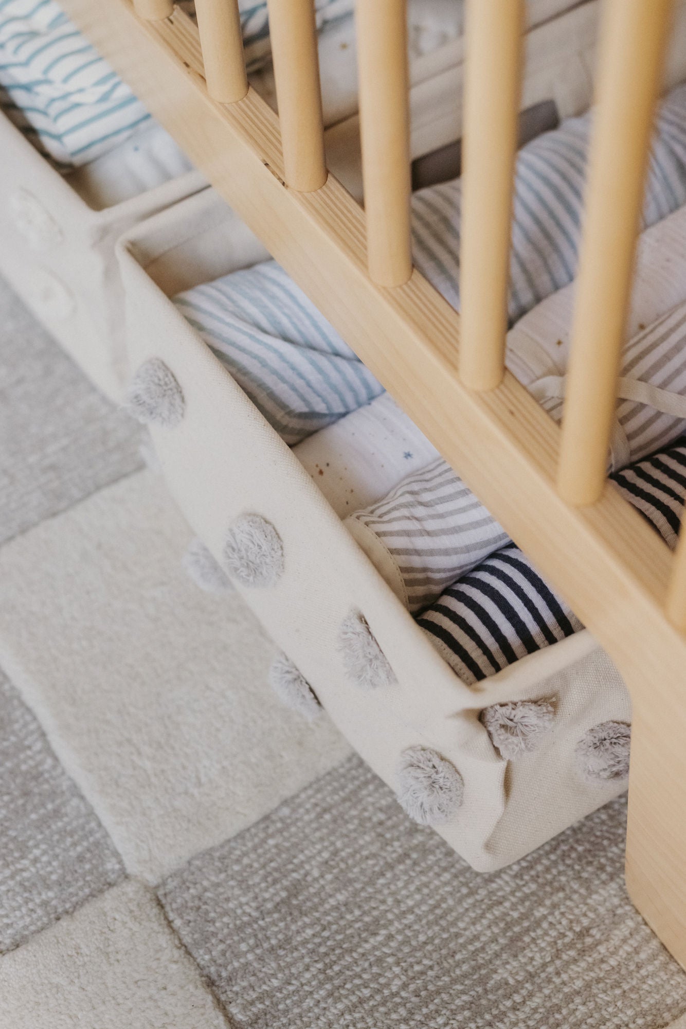 Pom Pom Basket-Hideaway - Grey