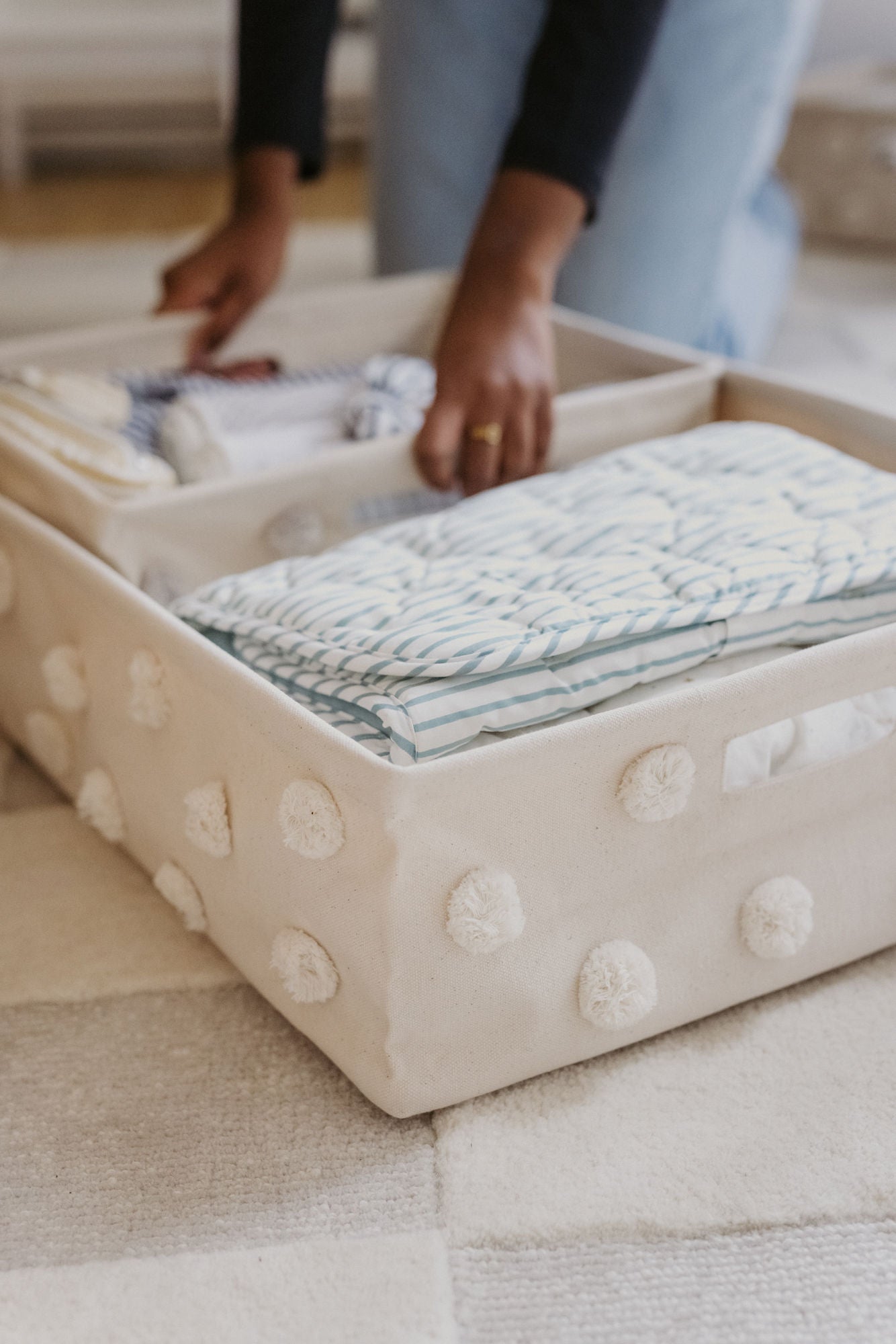 Pom Pom Basket-Hideaway - Natural