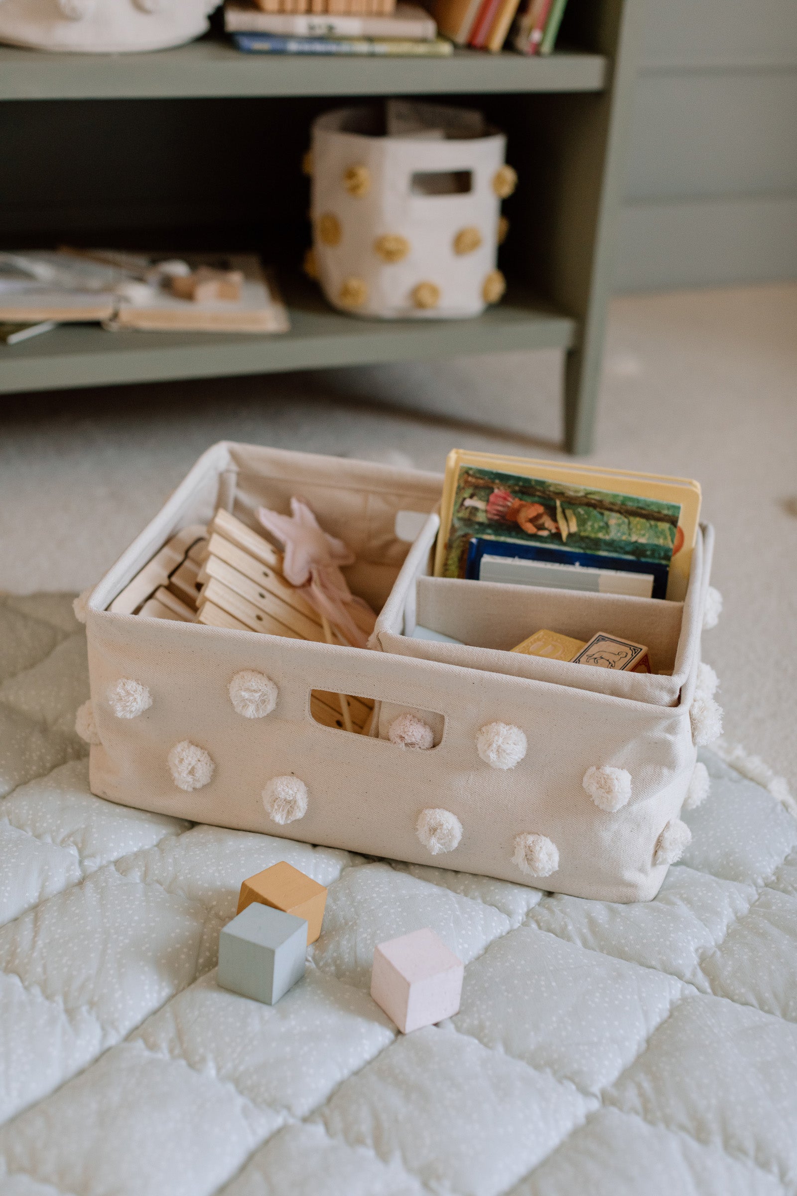 Pom Pom Basket-Hideaway - Natural