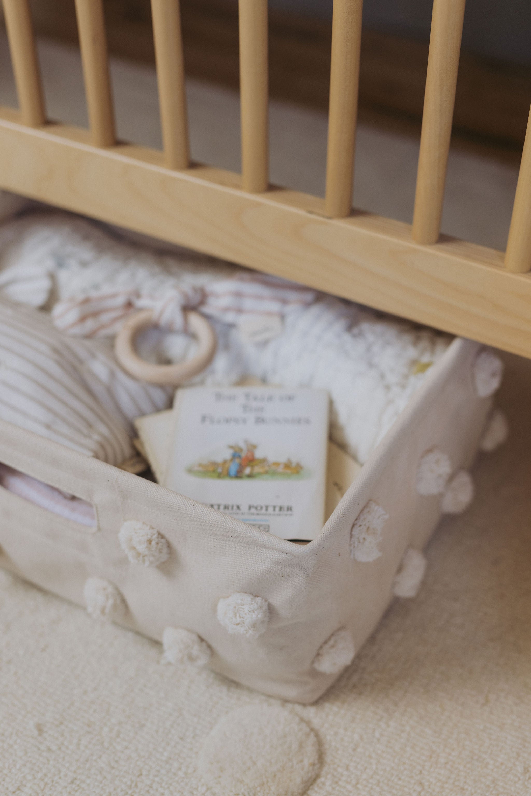 Pom Pom Basket-Hideaway - Natural