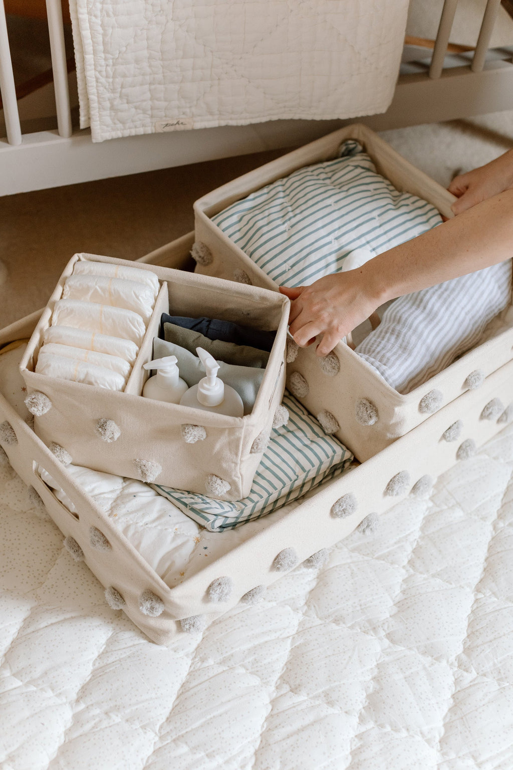 pom hideaway caddy organizer grey