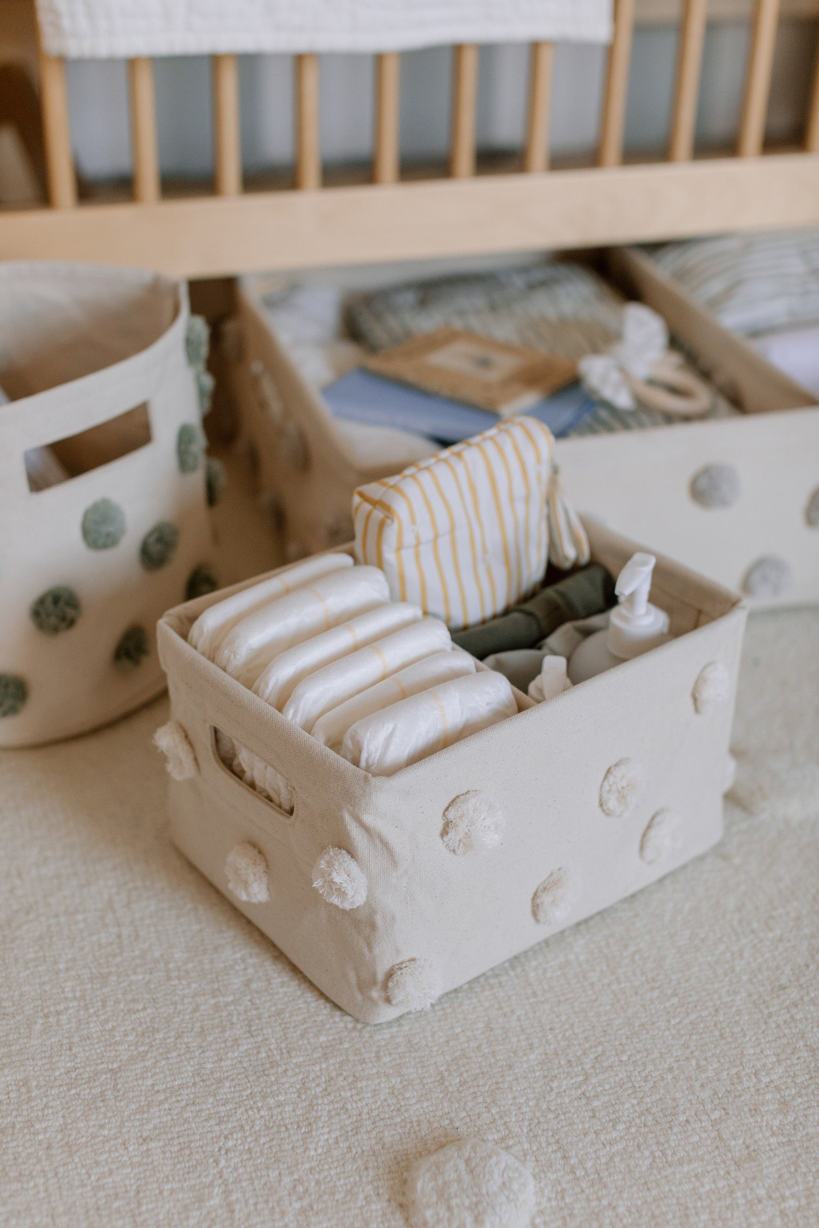 pom hideaway caddy organizer natural
