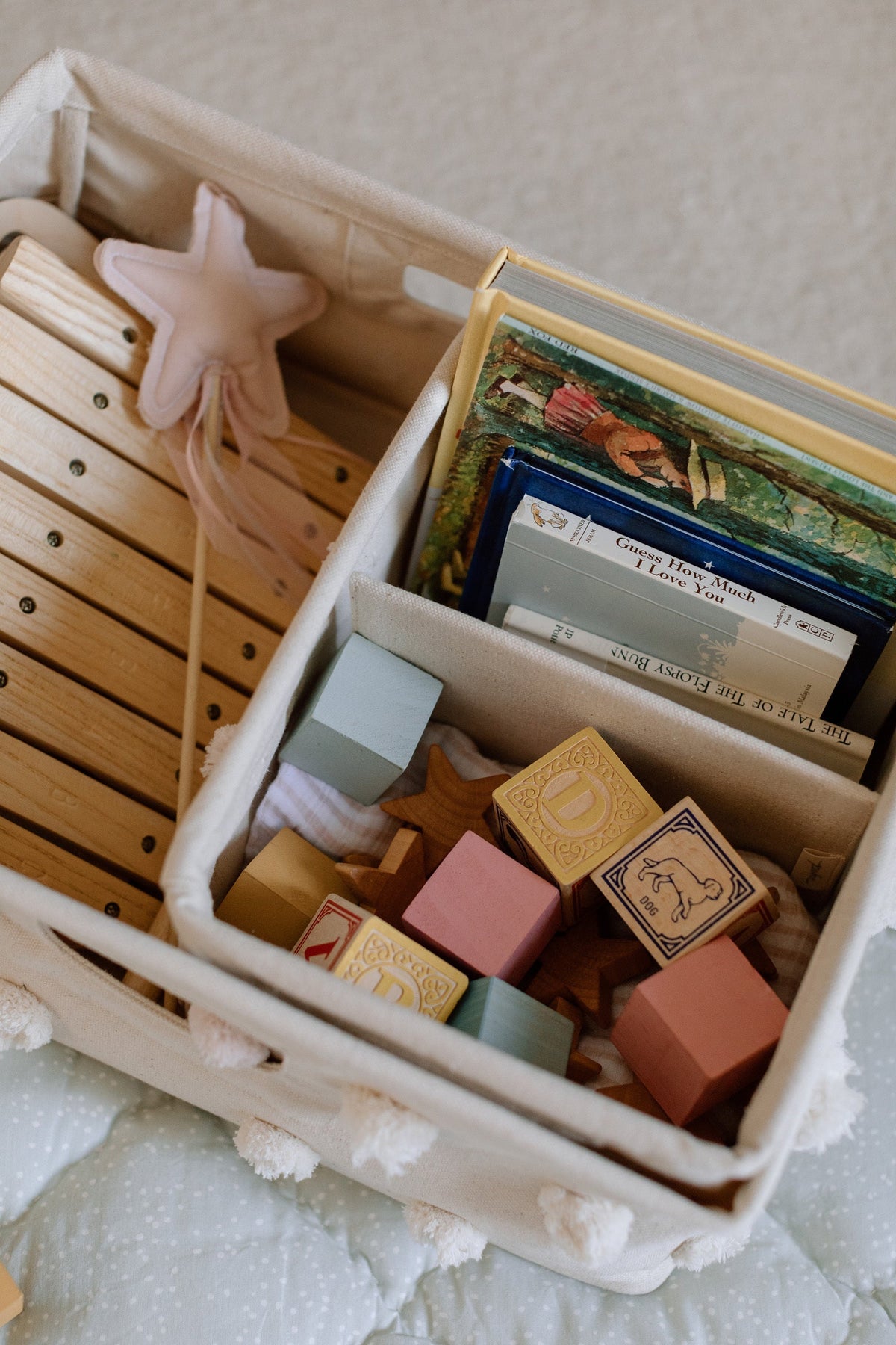 pom hideaway caddy organizer natural