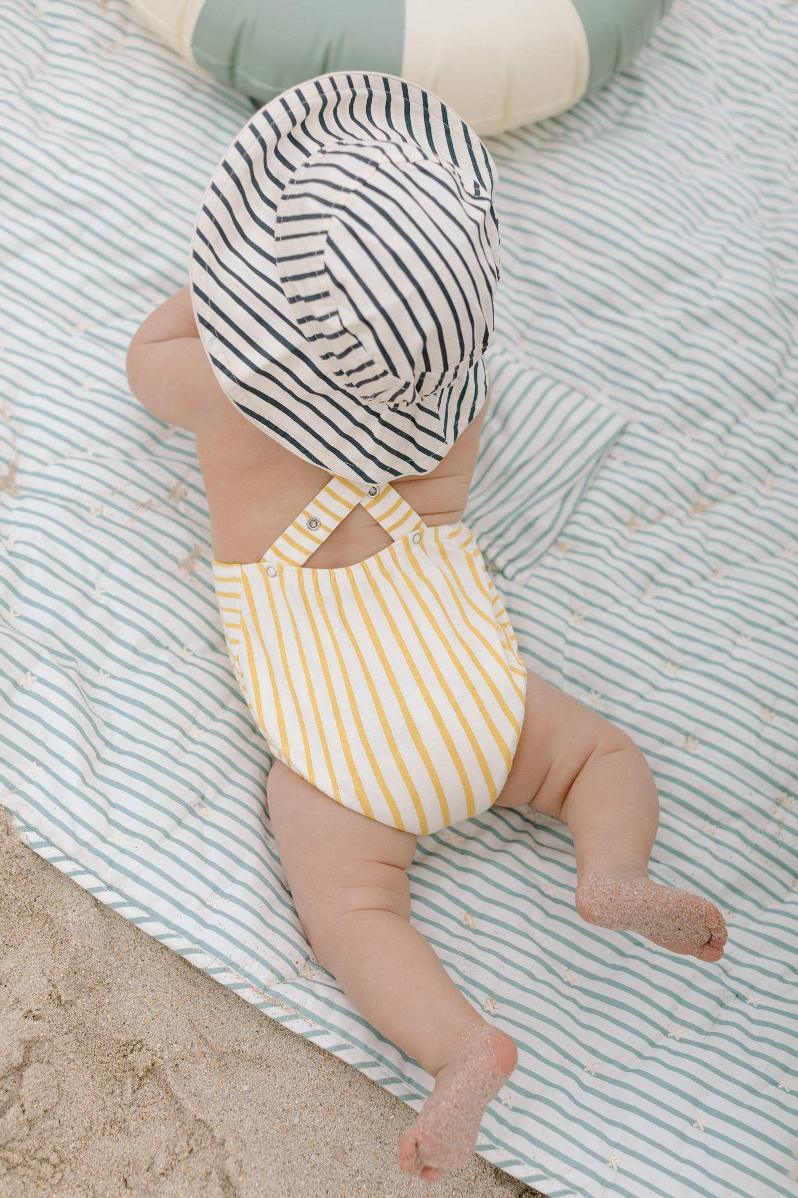 Criss-Cross One-Piece - Stripes Away Marigold