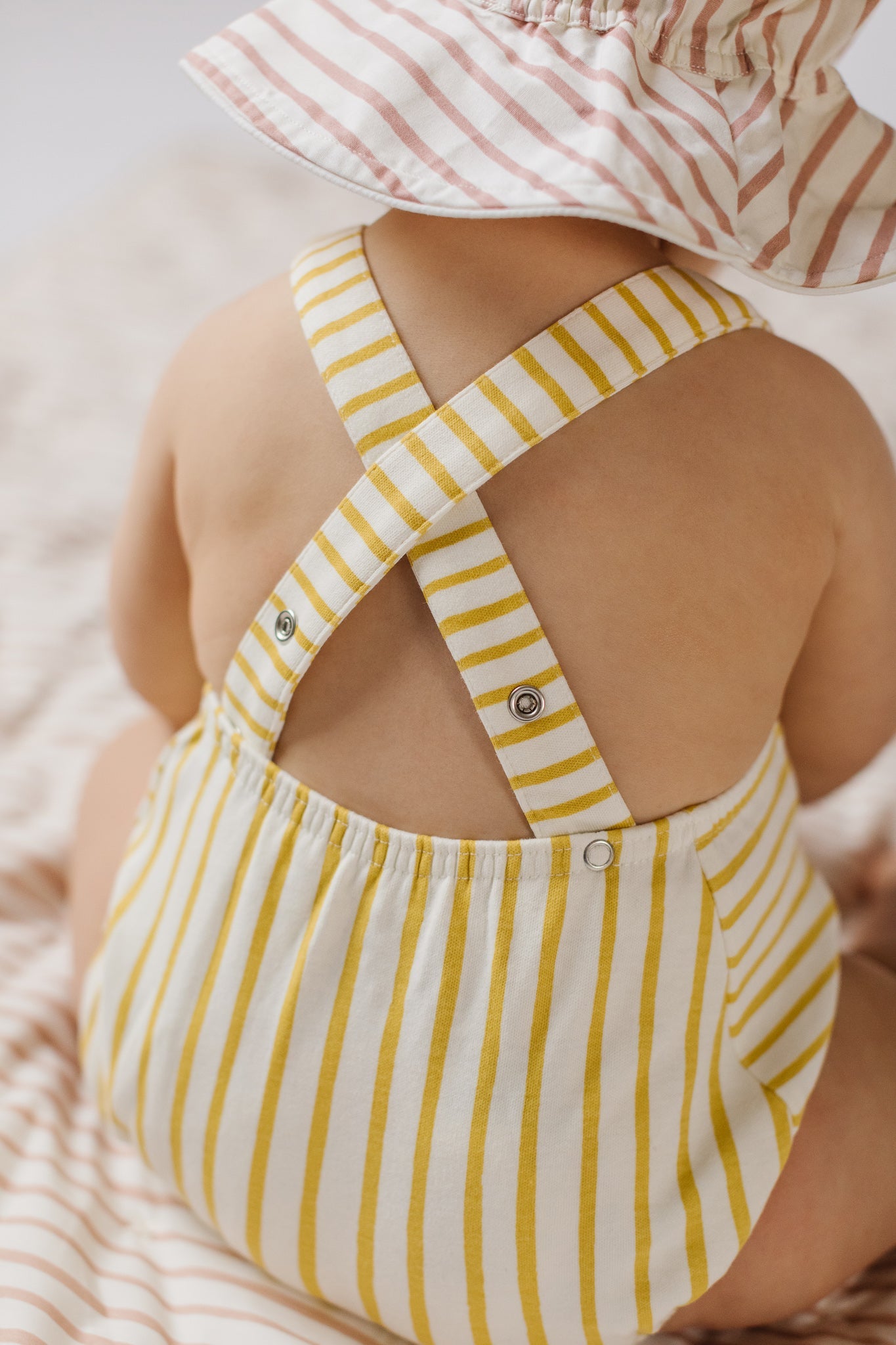 Criss-Cross One-Piece - Stripes Away Marigold