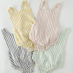 Criss-Cross One-Piece - Stripes Away Marigold