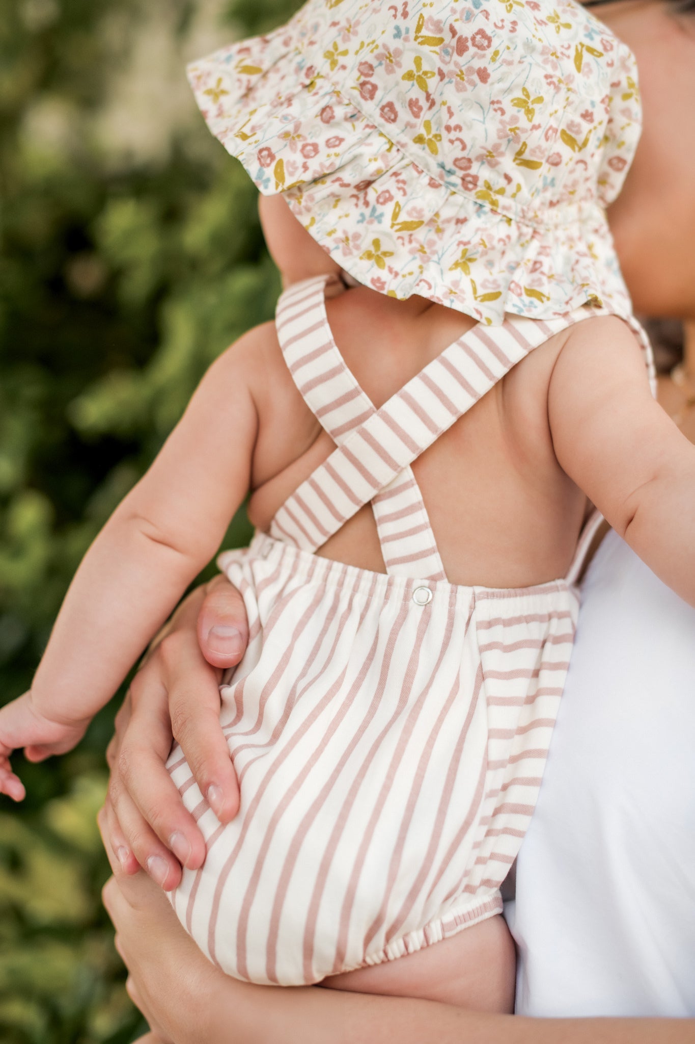 Criss-Cross One-Piece - Stripes Away Peony