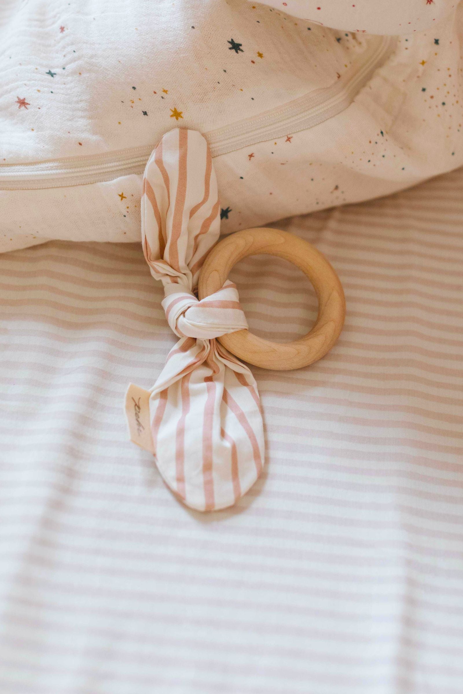 Striped Crib Sheet - Stripes Away Petal