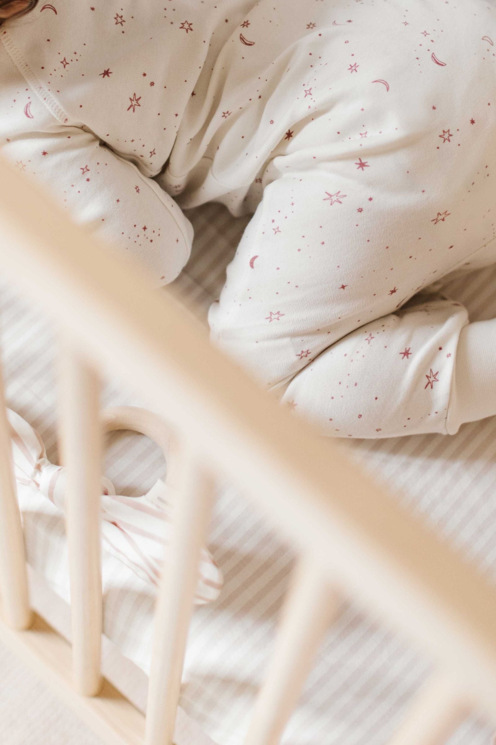 Striped Crib Sheet - Stripes Away Petal