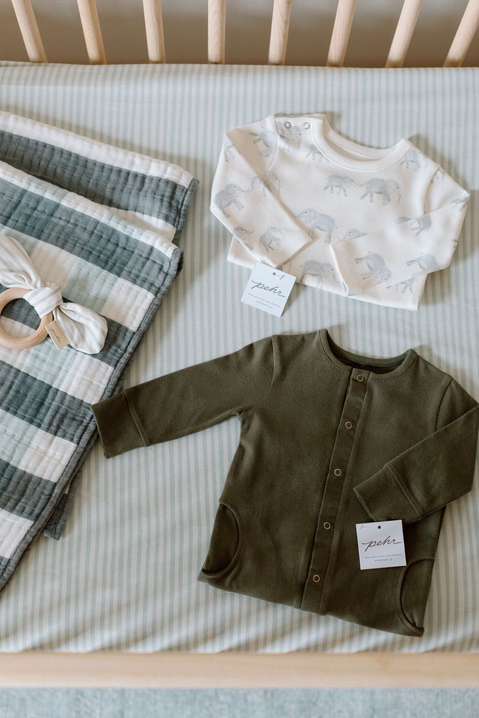 Striped Crib Sheet - Stripes Away Sea