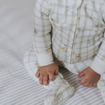 Striped Crib Sheet - Stripes Away Pebble Grey