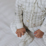 Striped Crib Sheet - Stripes Away Pebble Grey