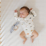 Striped Crib Sheet - Stripes Away Pebble Grey