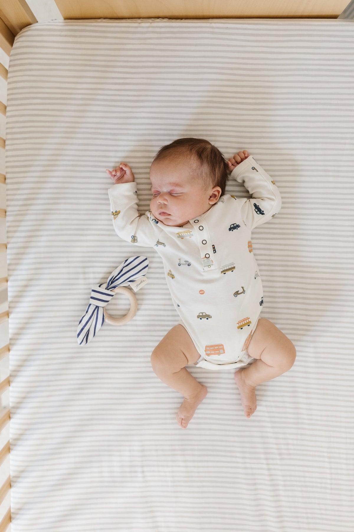 striped crib sheet stripes away pebble grey