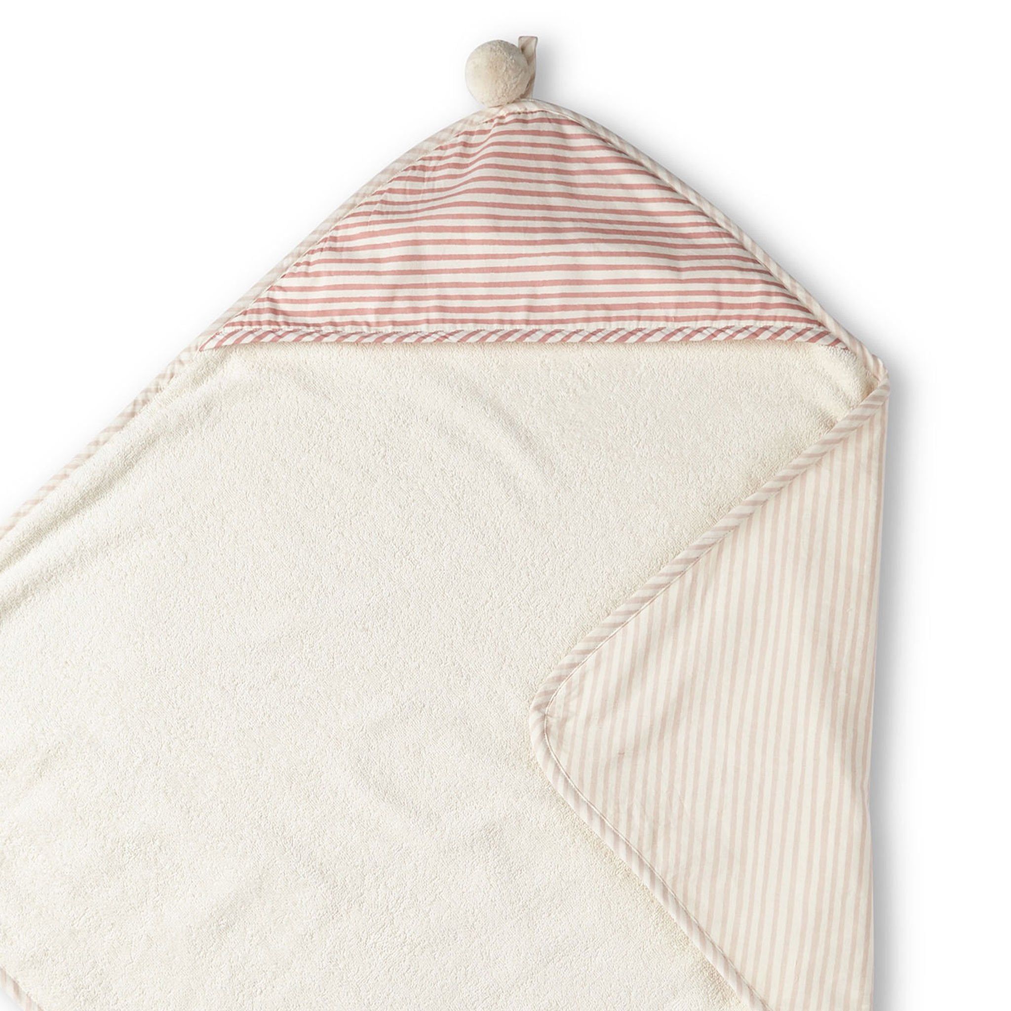 striped hooded towel stripes away petal in pinks pattern