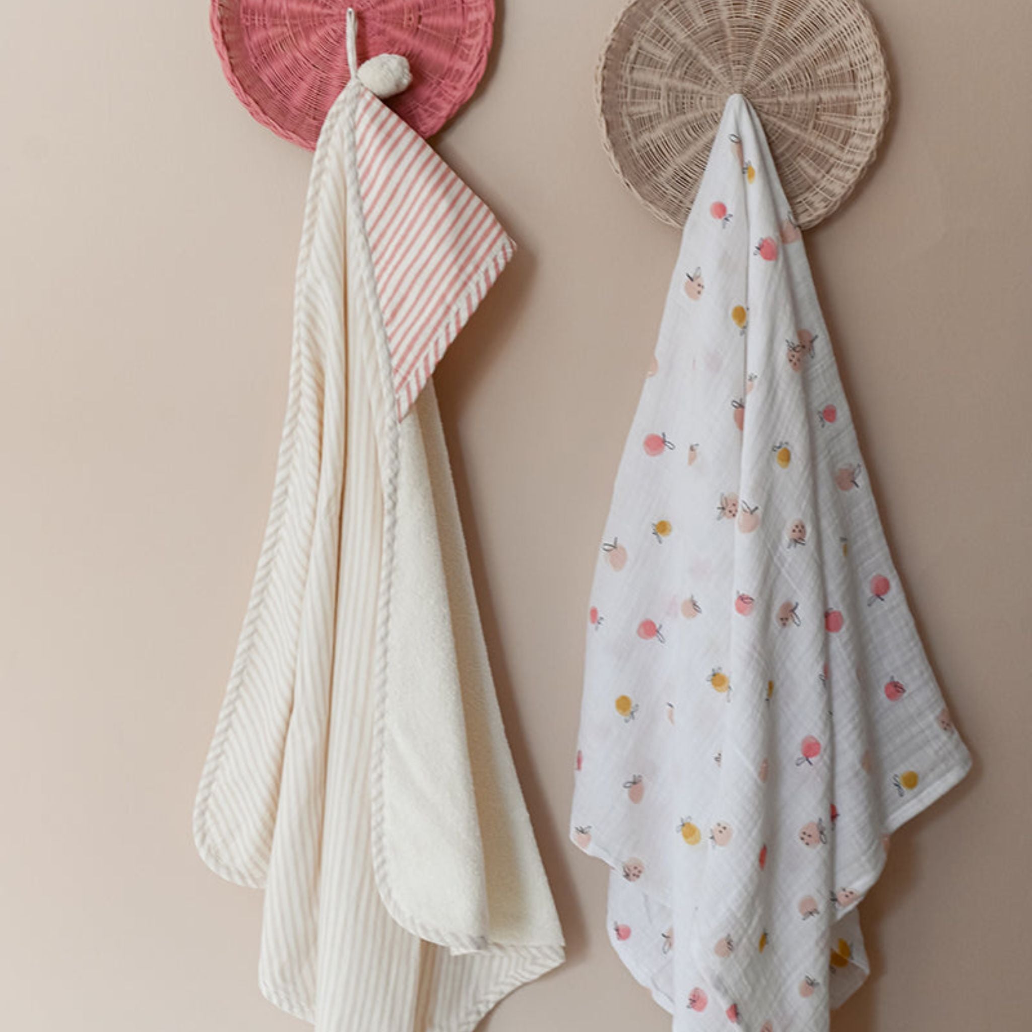 Striped Hooded Towel - Stripes Away Petal