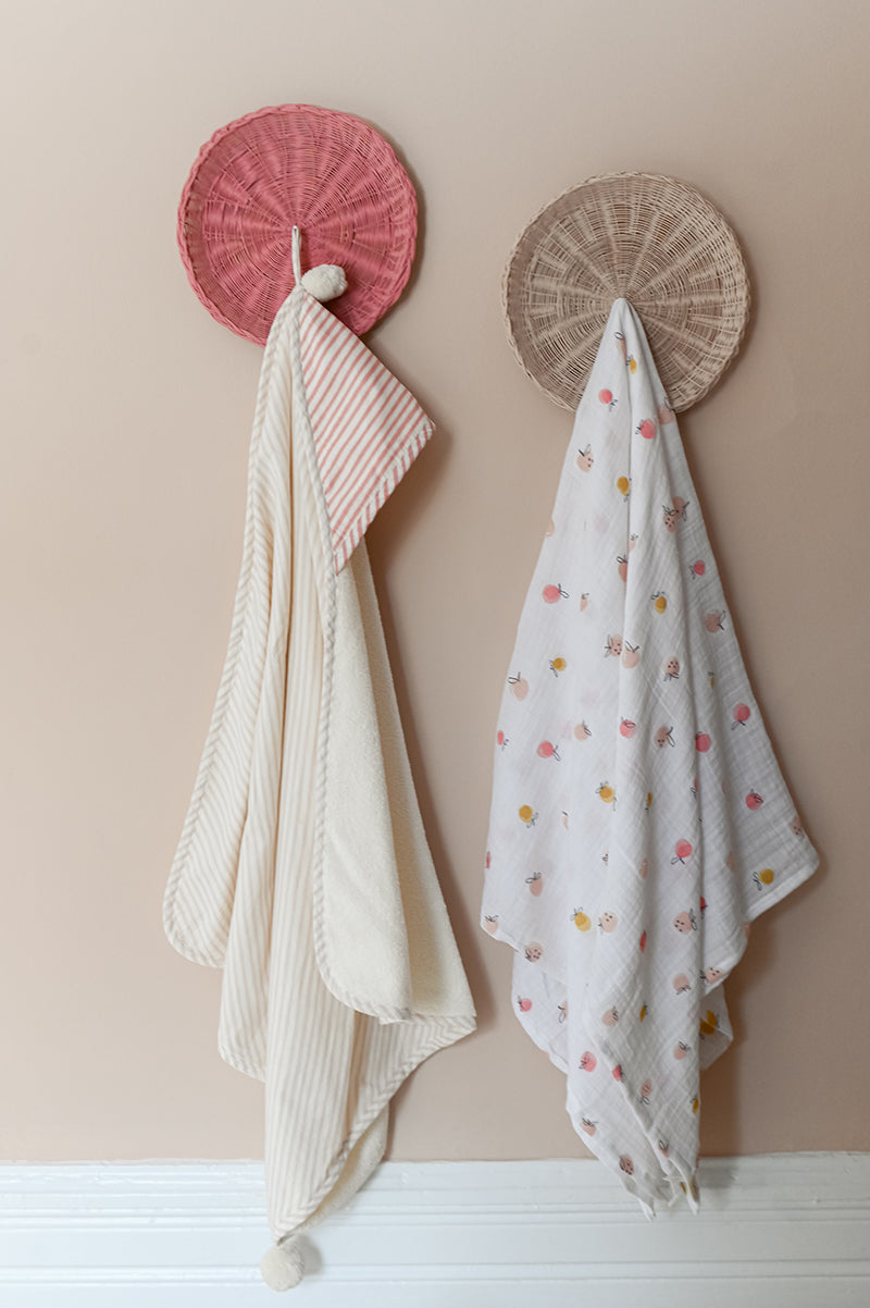striped hooded towel stripes away petal