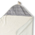 striped hooded towel stripes away sea in blues pattern