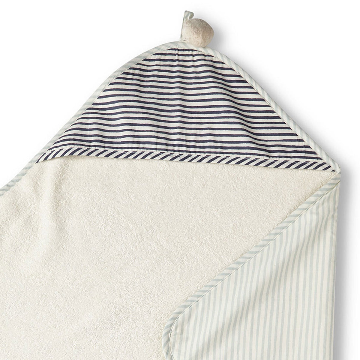 striped hooded towel stripes away sea in blues pattern