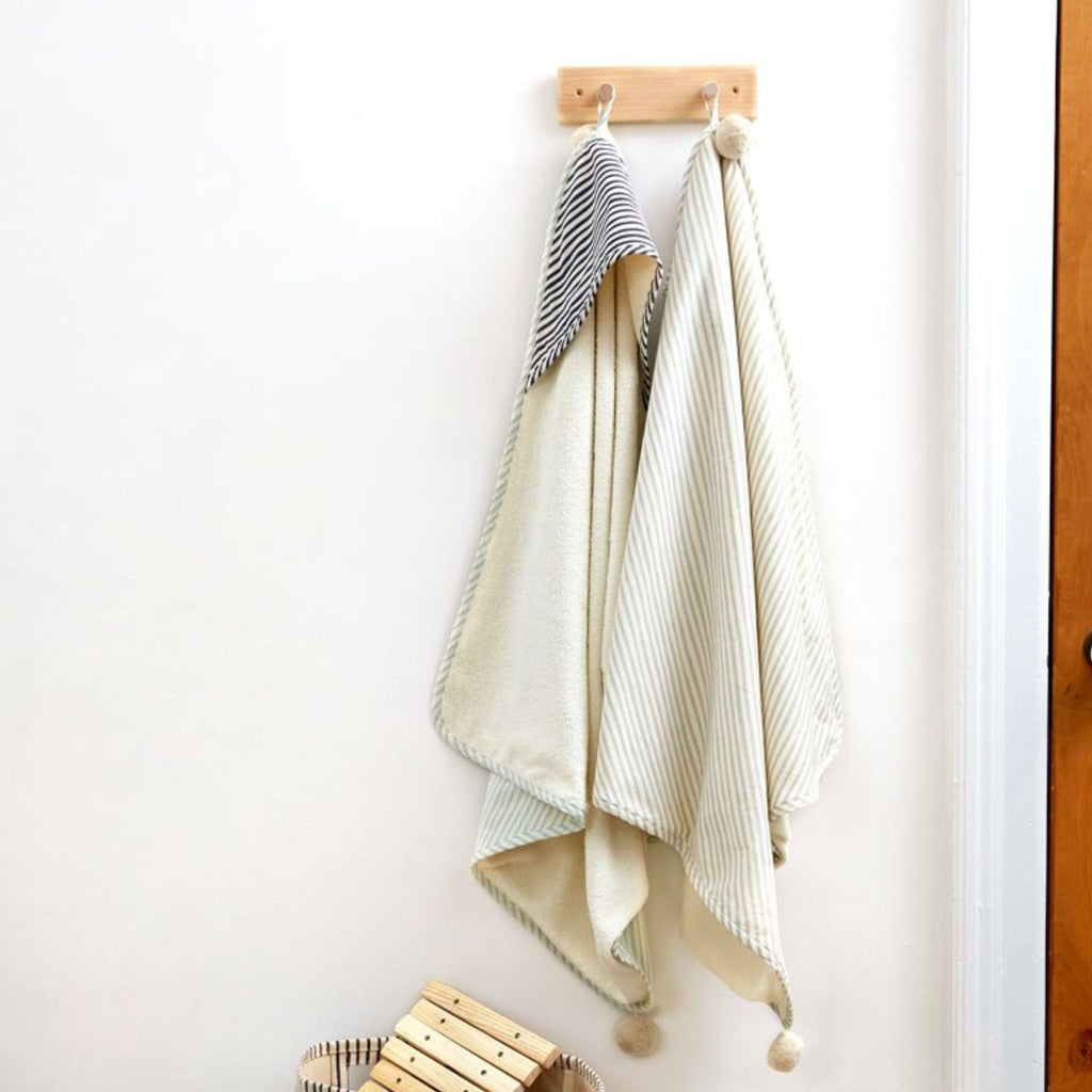striped hooded towel stripes away sea